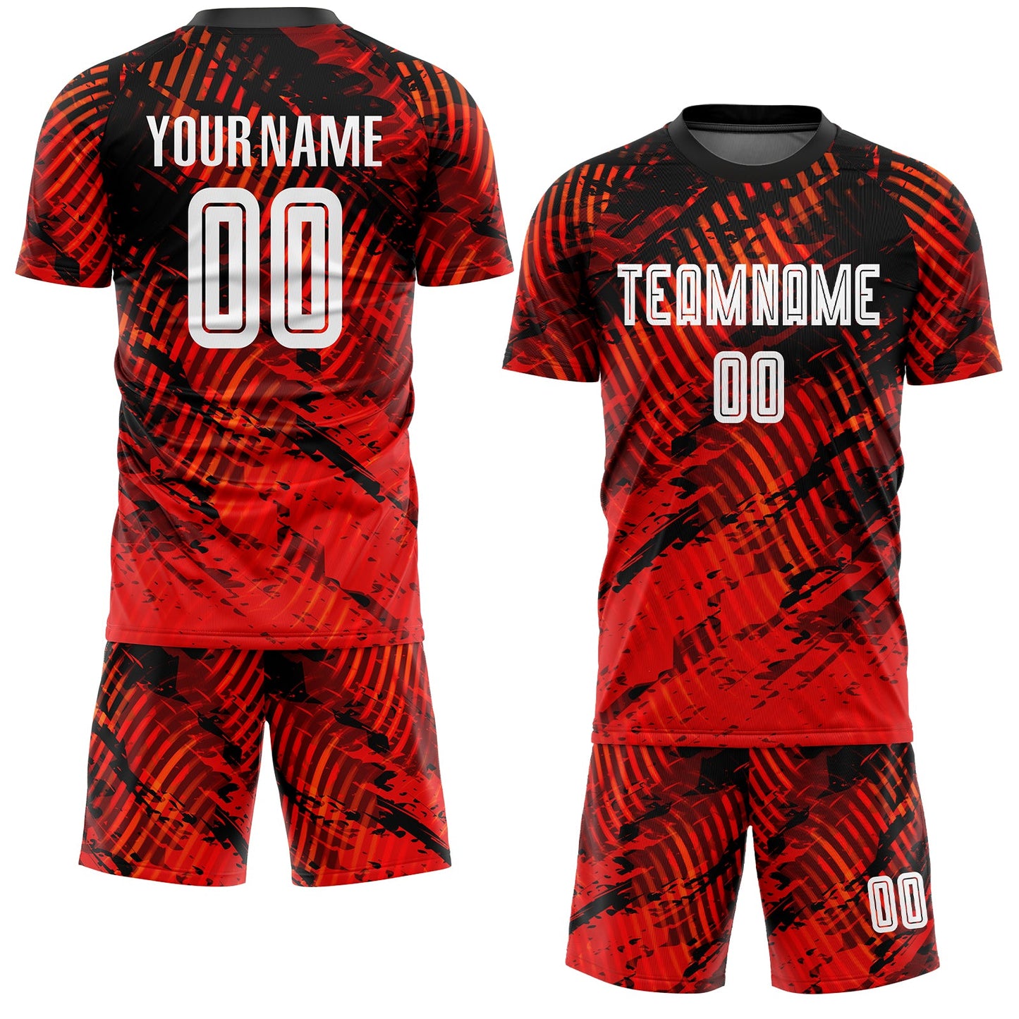 Custom Red White-Black Sublimation Soccer Uniform Jersey view 2