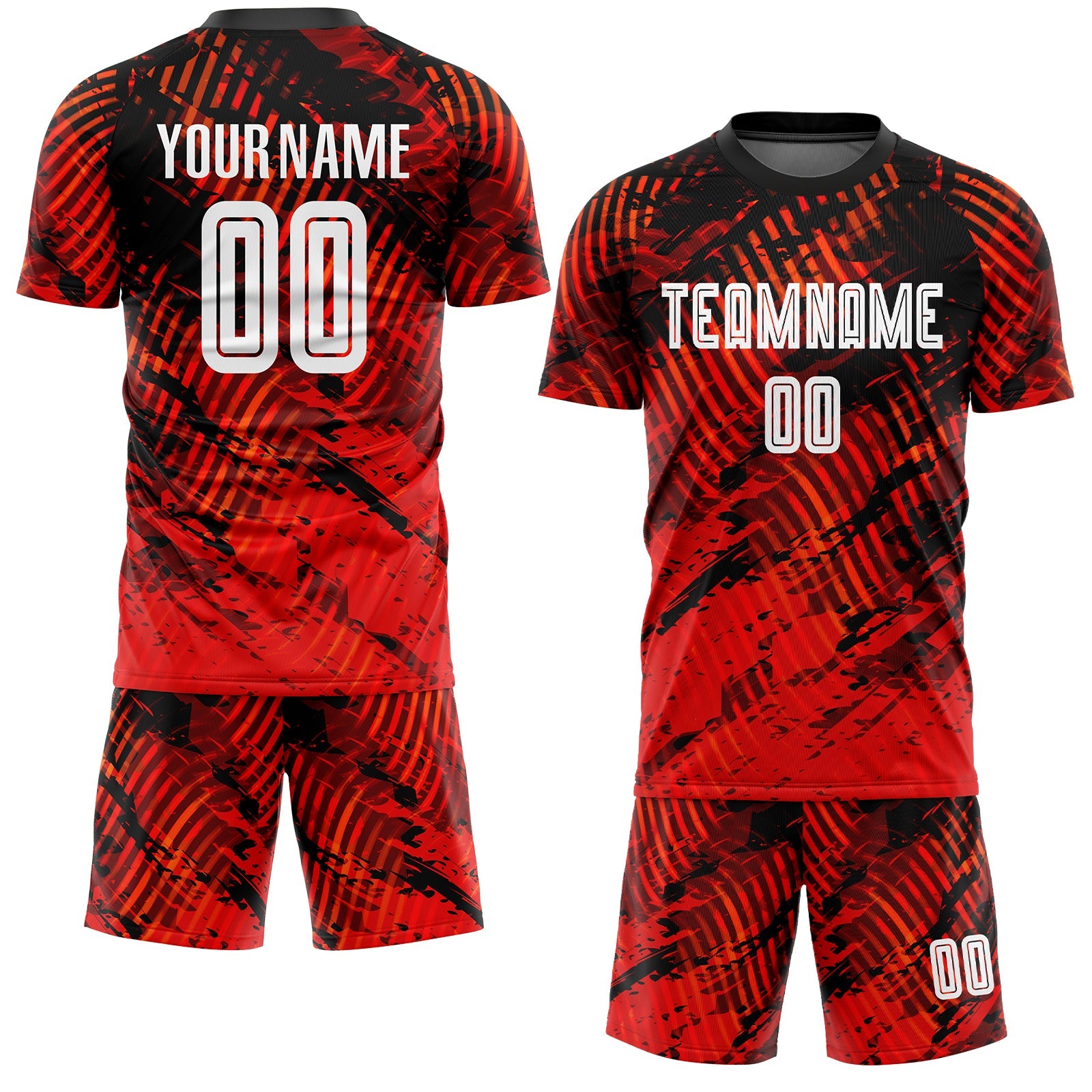 Custom Red White-Black Sublimation Soccer Uniform Jersey view 2