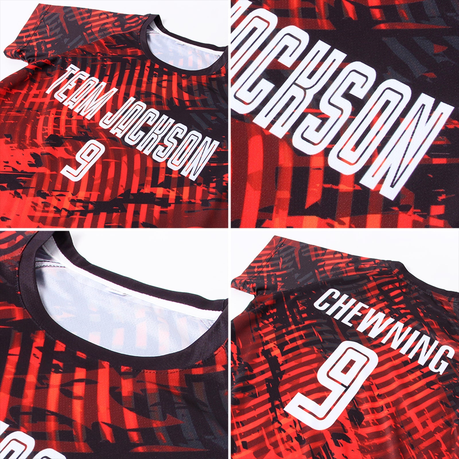Custom Red White-Black Sublimation Soccer Uniform Jersey view 8