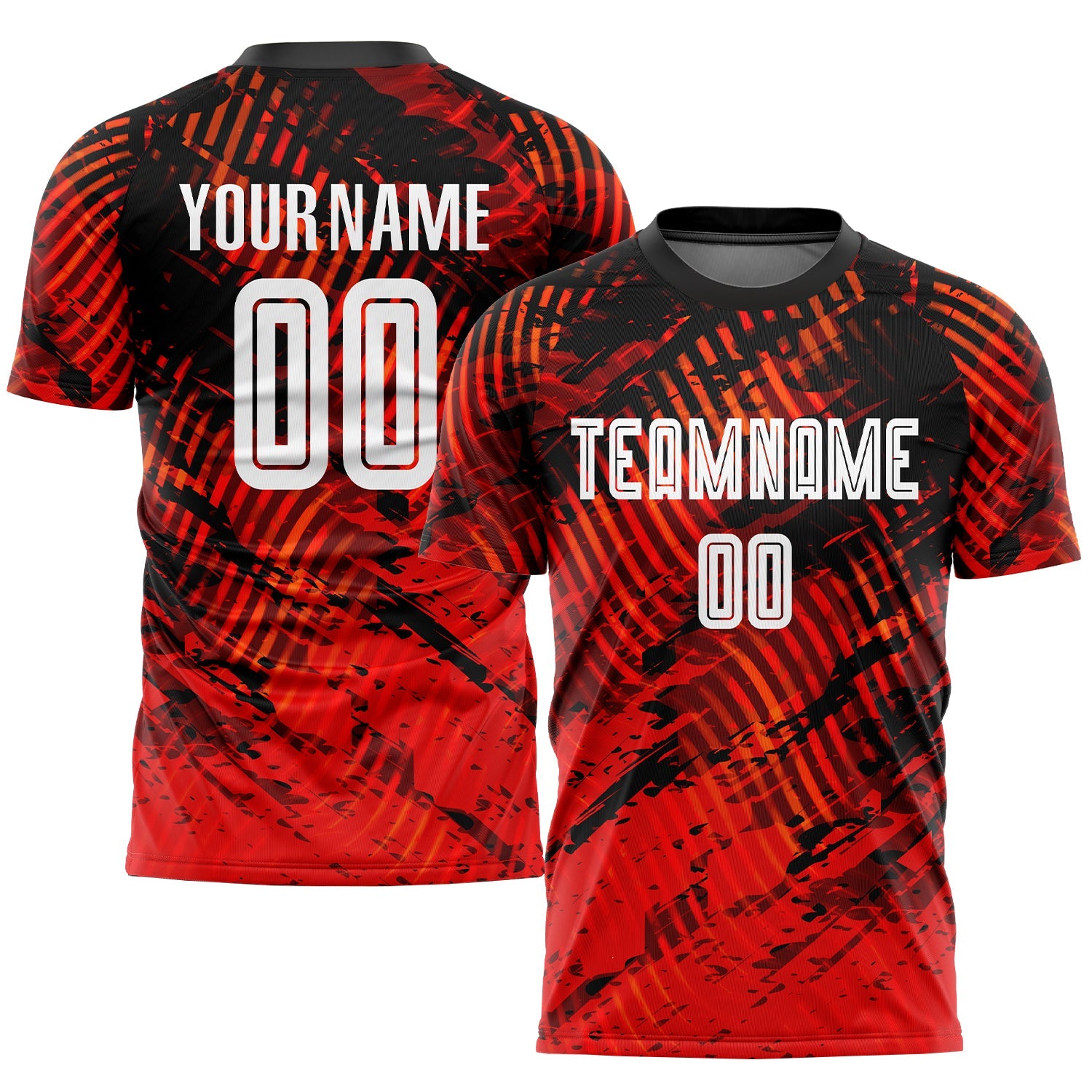 Custom Red White-Black Sublimation Soccer Uniform Jersey - Main View