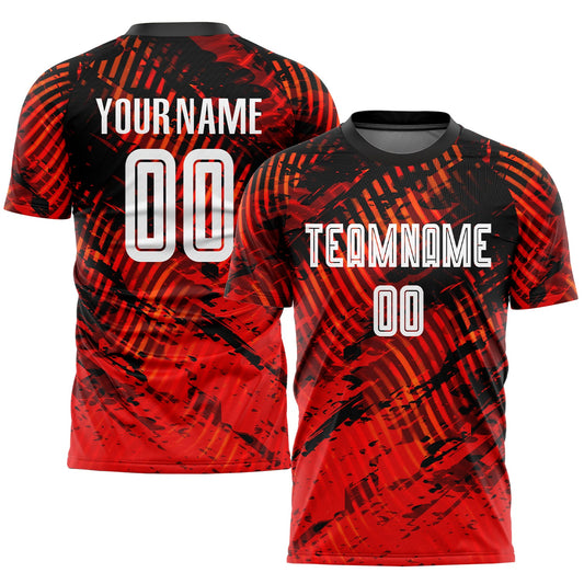 Custom Red White-Black Sublimation Soccer Uniform Jersey - Main View