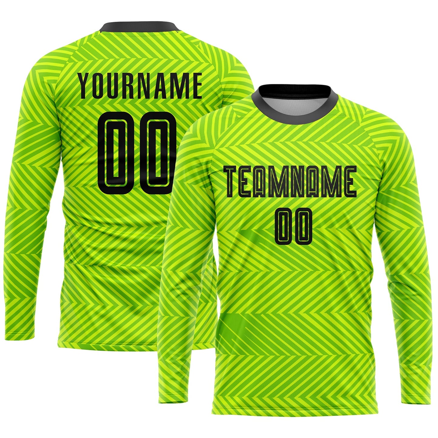 Custom Neon Green Black Sublimation Soccer Uniform Jersey view 3