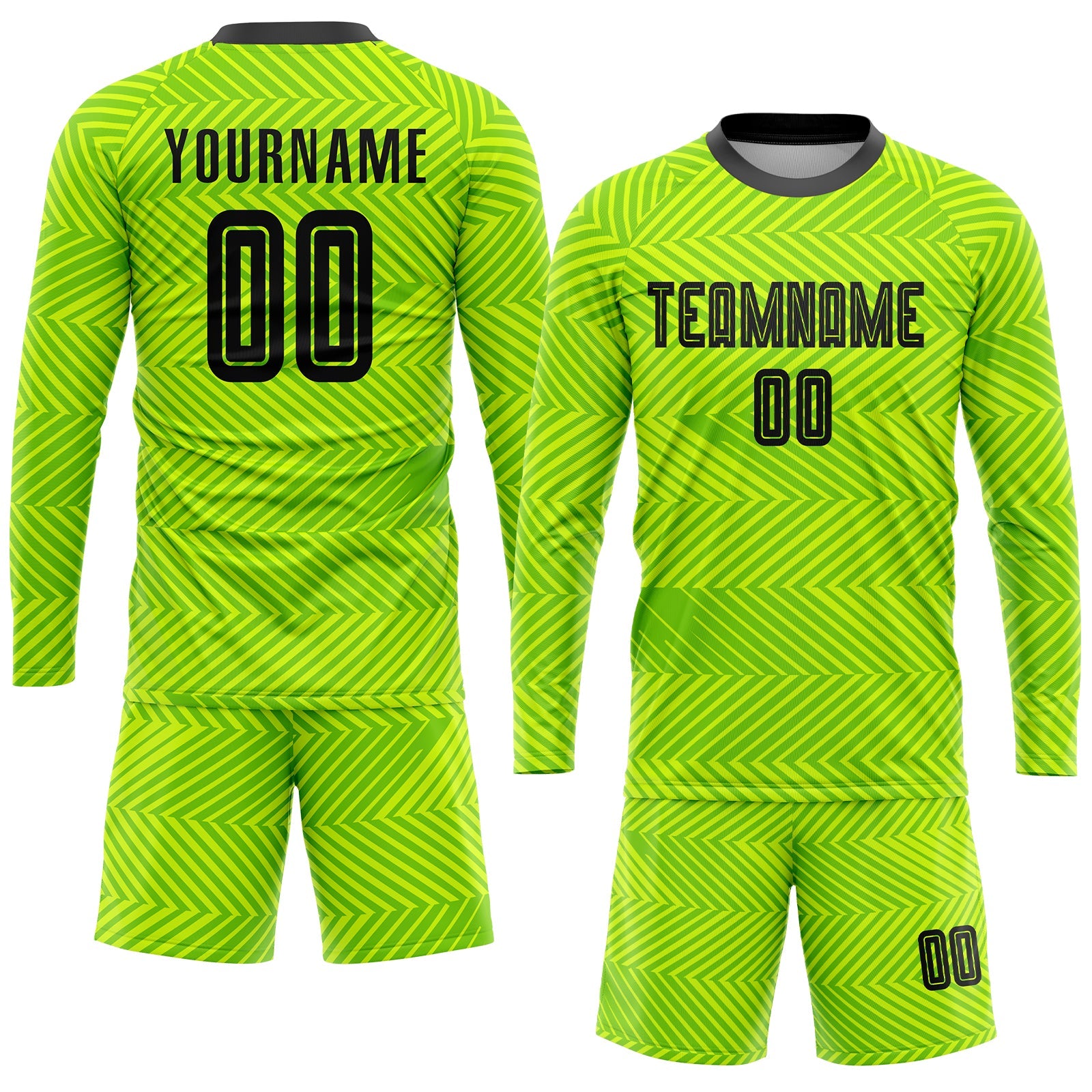 Custom Neon Green Black Sublimation Soccer Uniform Jersey view 4