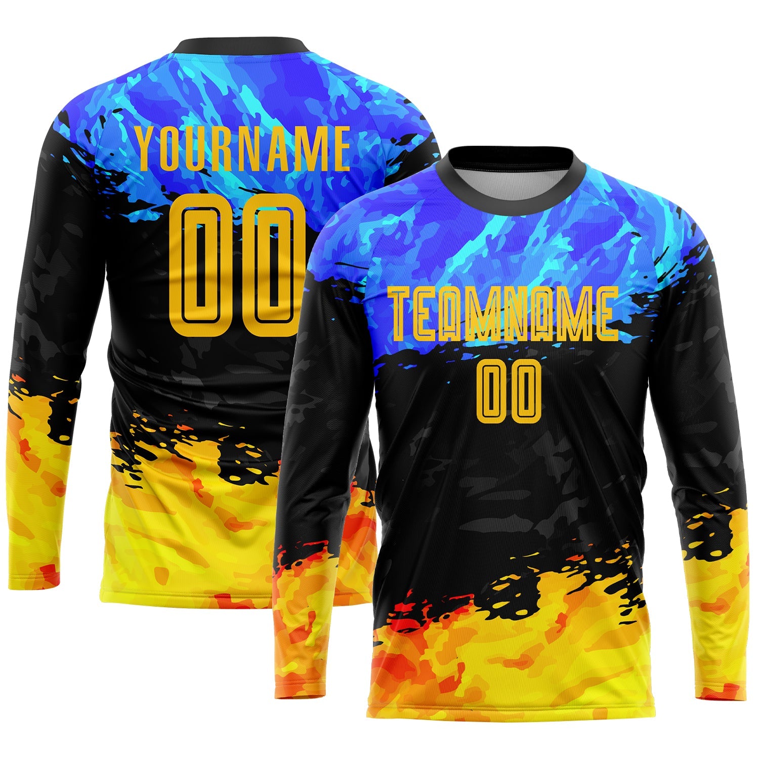 Custom Figure Gold-Royal Sublimation Soccer Uniform Jersey view 3