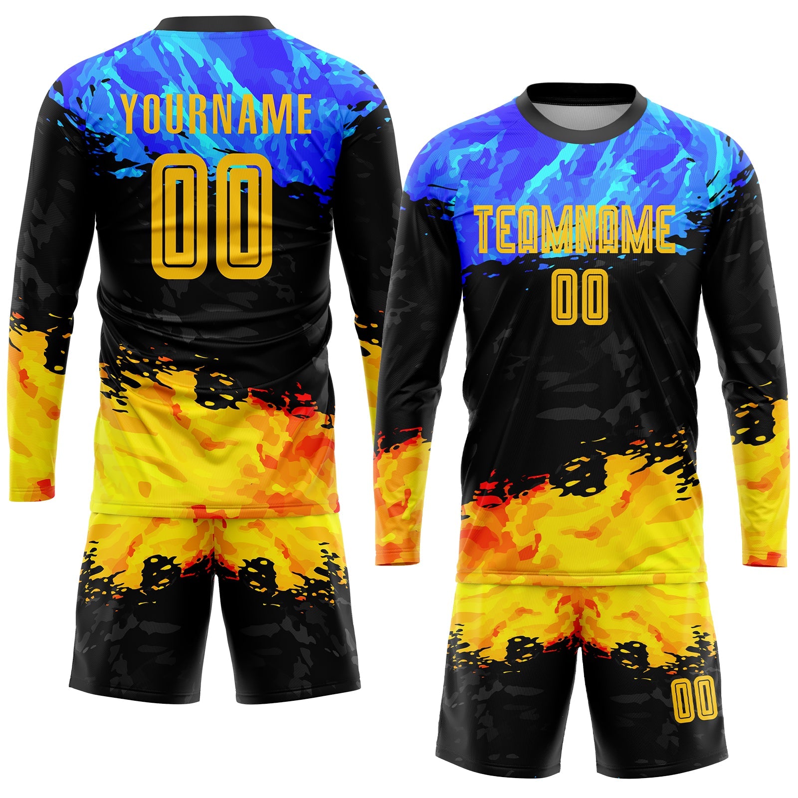 Custom Figure Gold-Royal Sublimation Soccer Uniform Jersey view 4