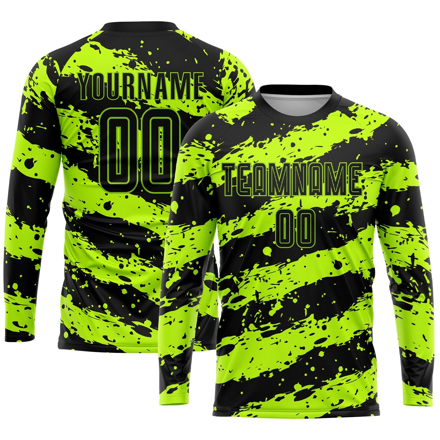 Custom Neon Green Black Sublimation Soccer Uniform Jersey view 3