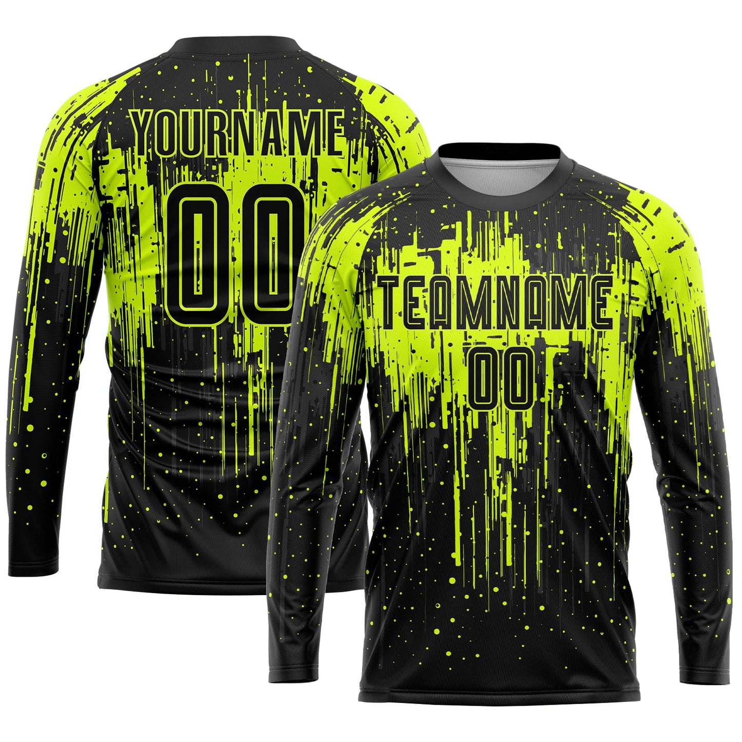 Custom Neon Green Black Sublimation Soccer Uniform Jersey view 3