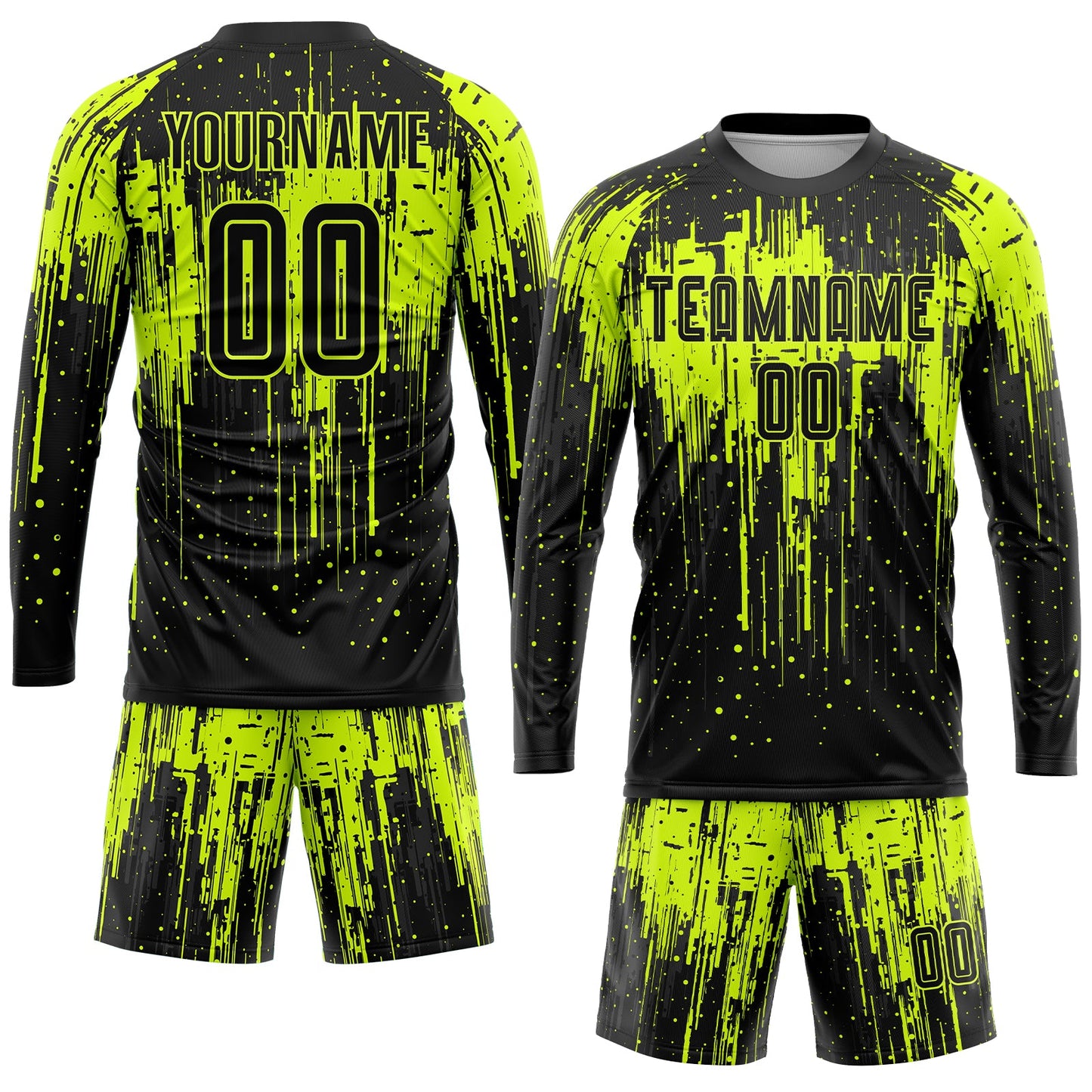 Custom Neon Green Black Sublimation Soccer Uniform Jersey view 4