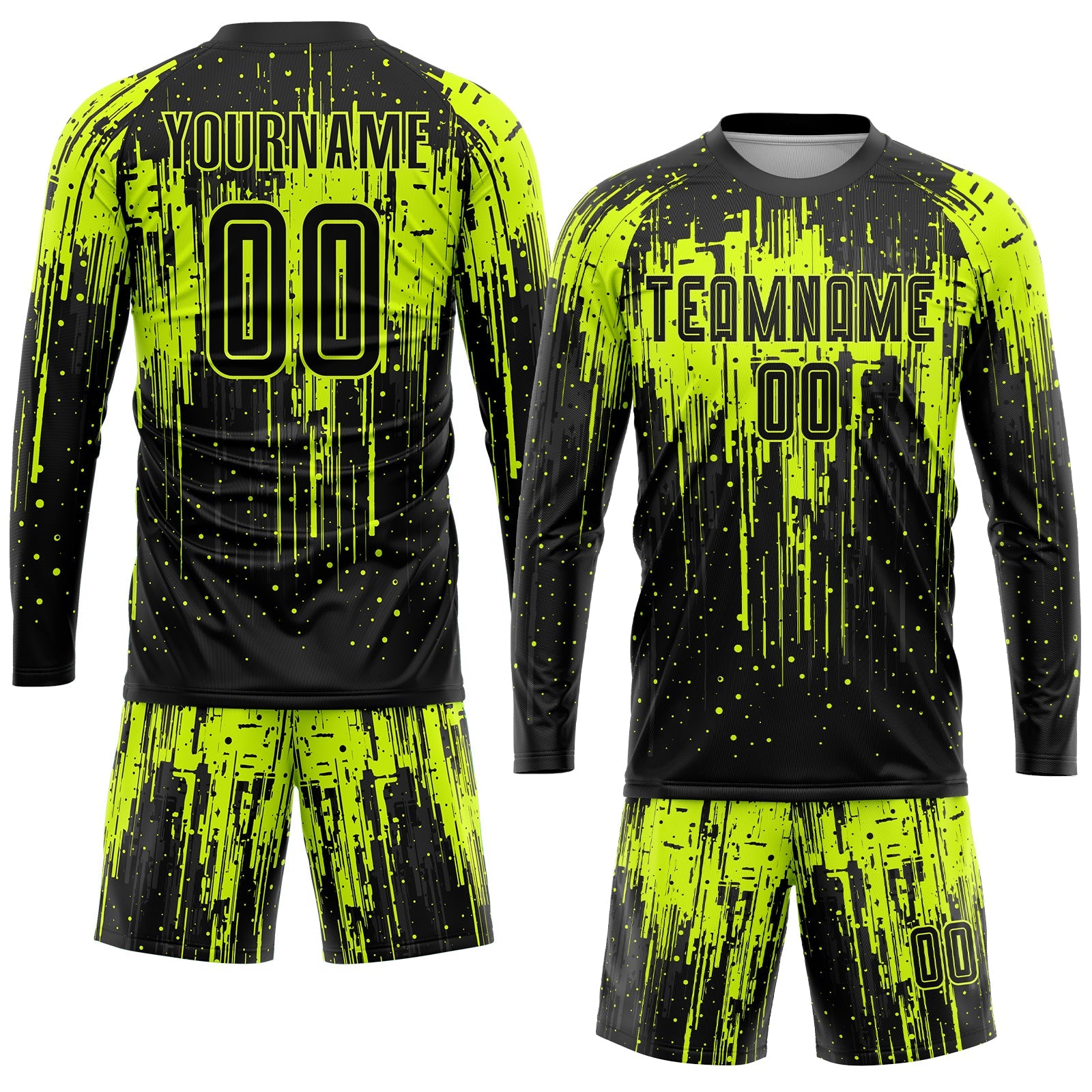 Custom Neon Green Black Sublimation Soccer Uniform Jersey view 4