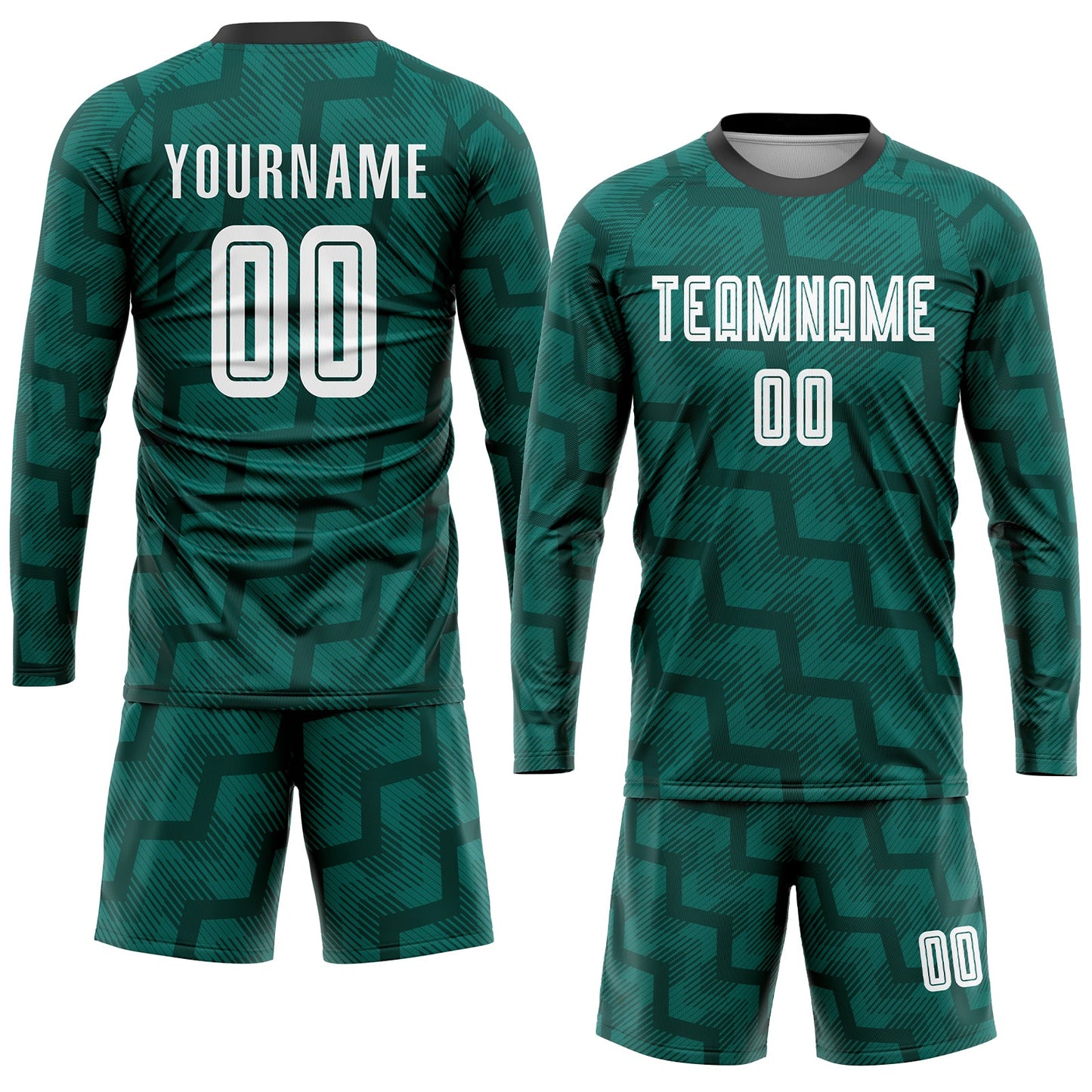 Custom Green White-Black Sublimation Soccer Uniform Jersey view 4