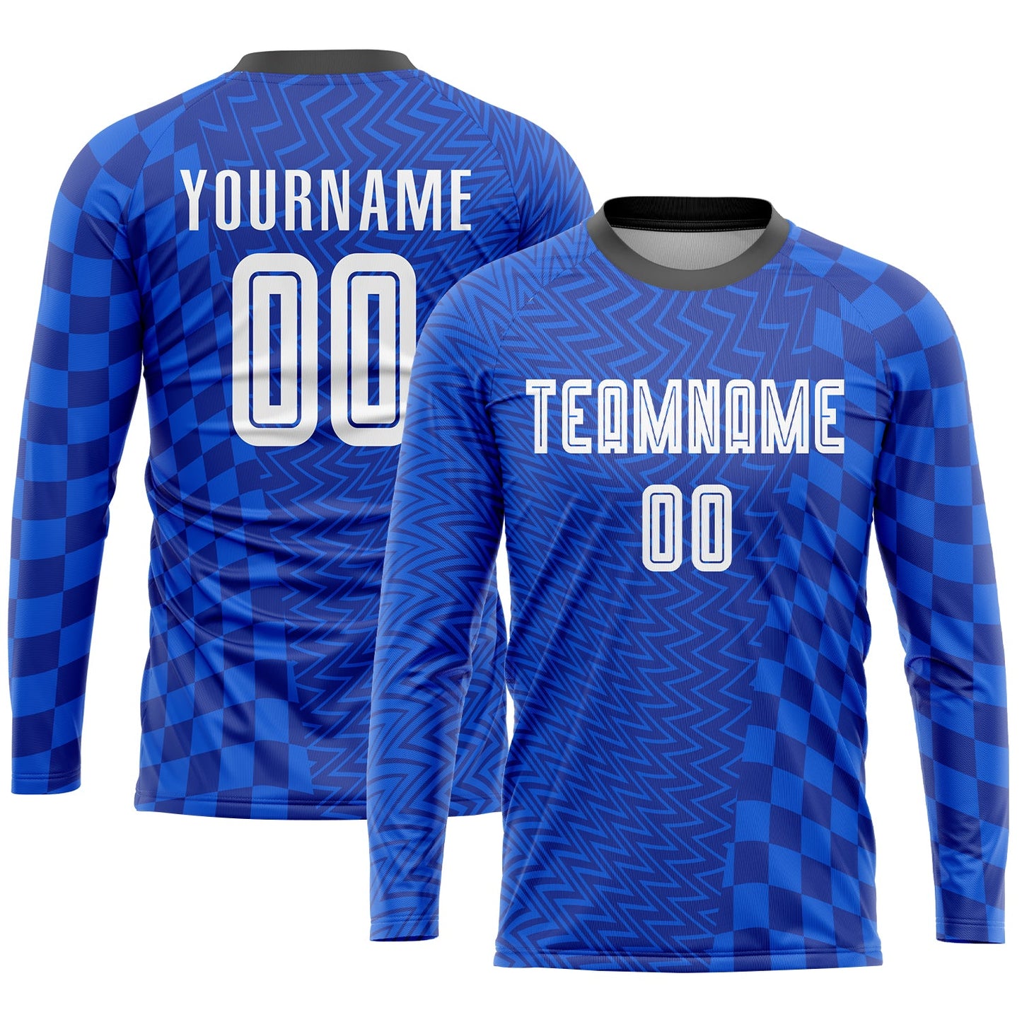 Custom Royal White-Black Sublimation Soccer Uniform Jersey view 3