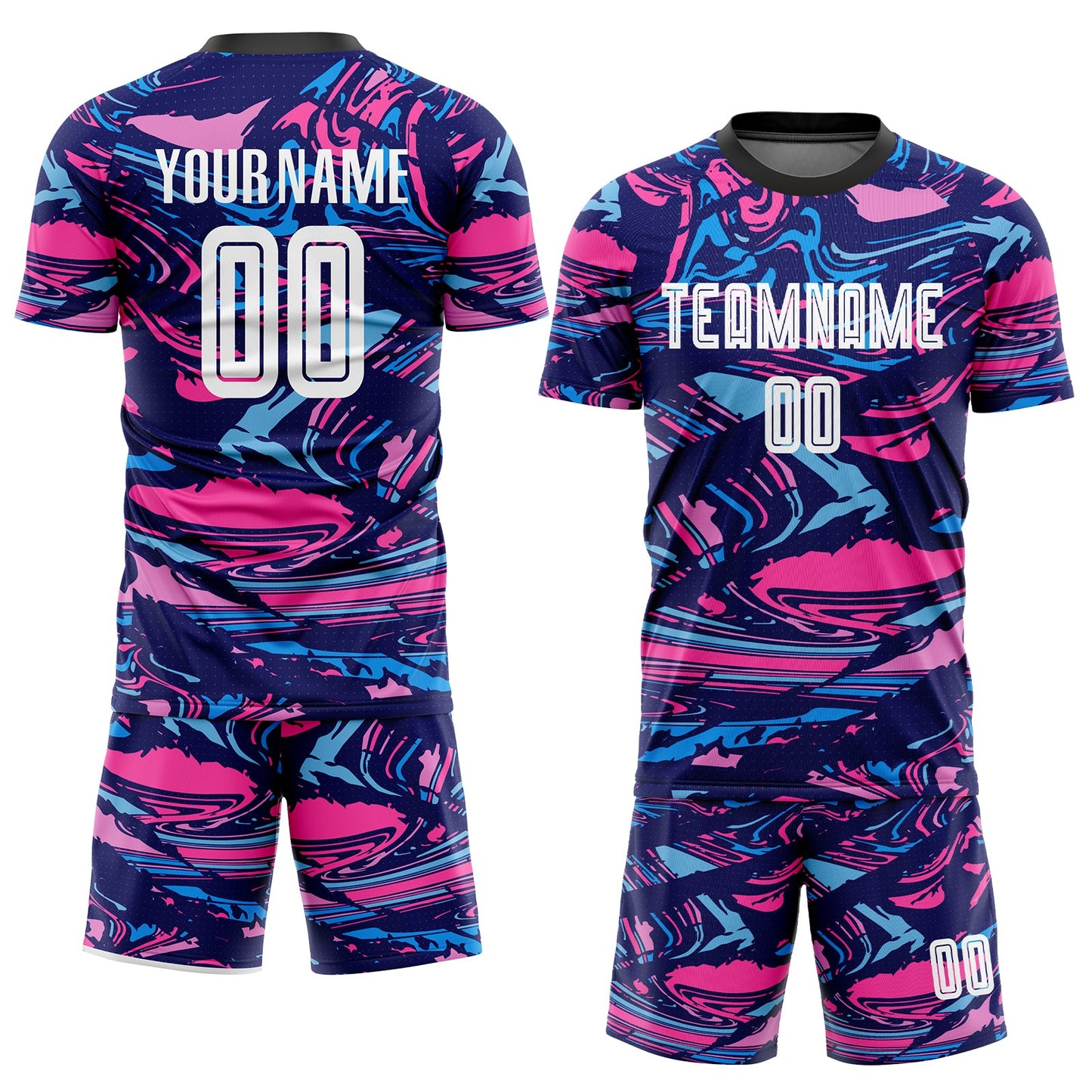 Custom Figure White-Pink Sublimation Soccer Uniform Jersey view 2