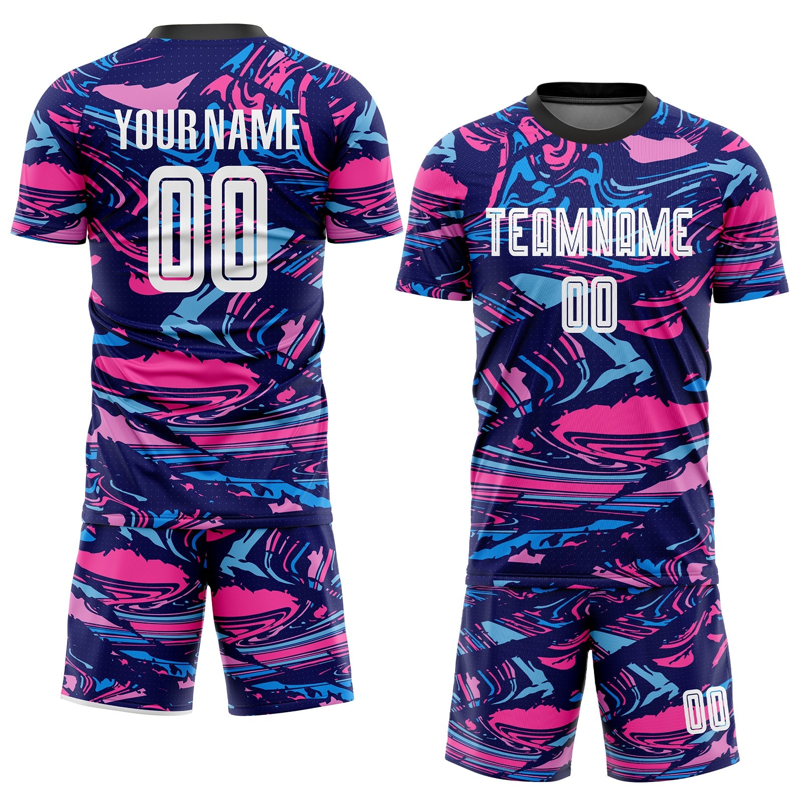 Custom Figure White-Pink Sublimation Soccer Uniform Jersey view 2