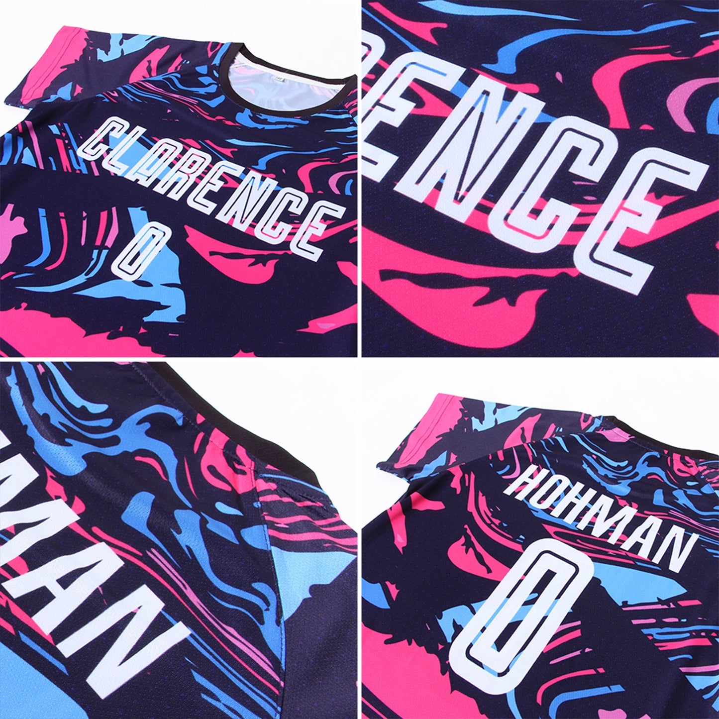 Custom Figure White-Pink Sublimation Soccer Uniform Jersey view 8