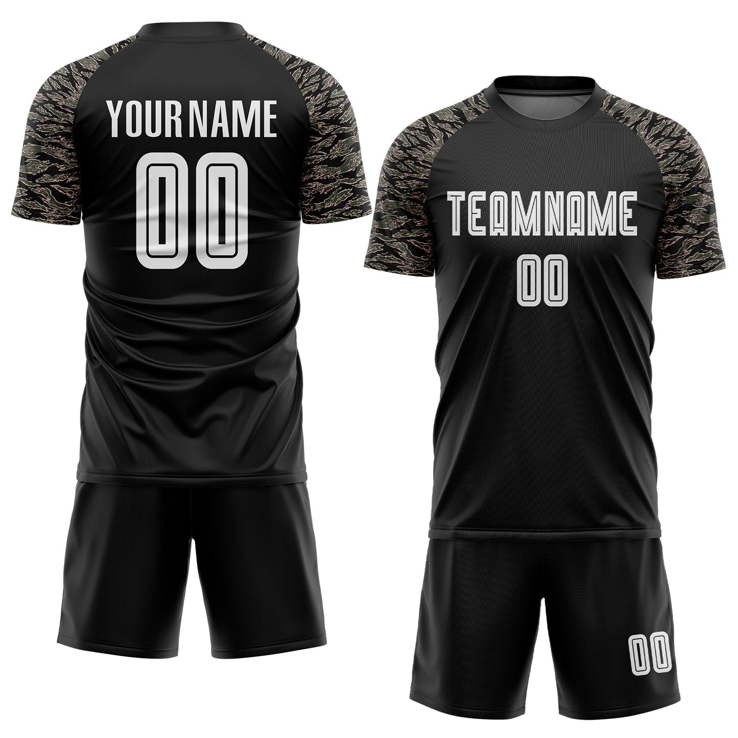 Custom Black White-Camo Sublimation Soccer Uniform Jersey view 2