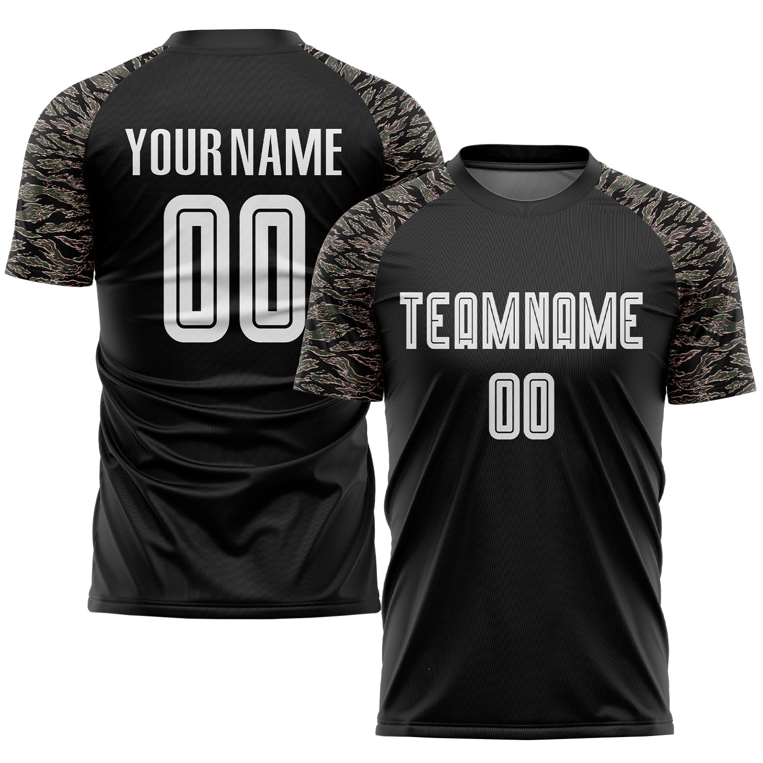 Custom Black White-Camo Sublimation Soccer Uniform Jersey - Main View