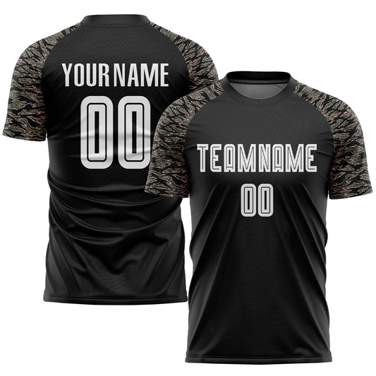 Custom Black White-Camo Sublimation Soccer Uniform Jersey - Main View