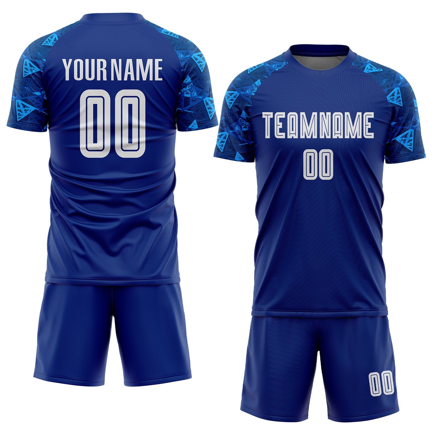 Custom Royal White Sublimation Soccer Uniform Jersey view 2