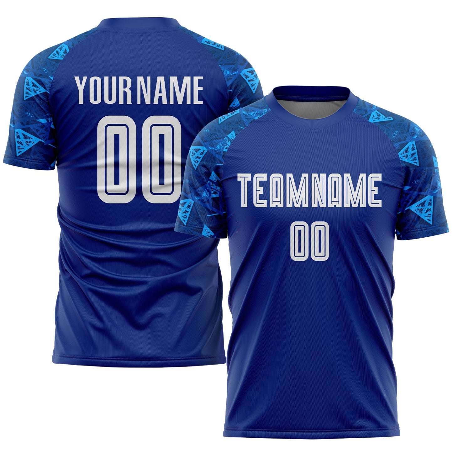Custom Royal White Sublimation Soccer Uniform Jersey - Main View