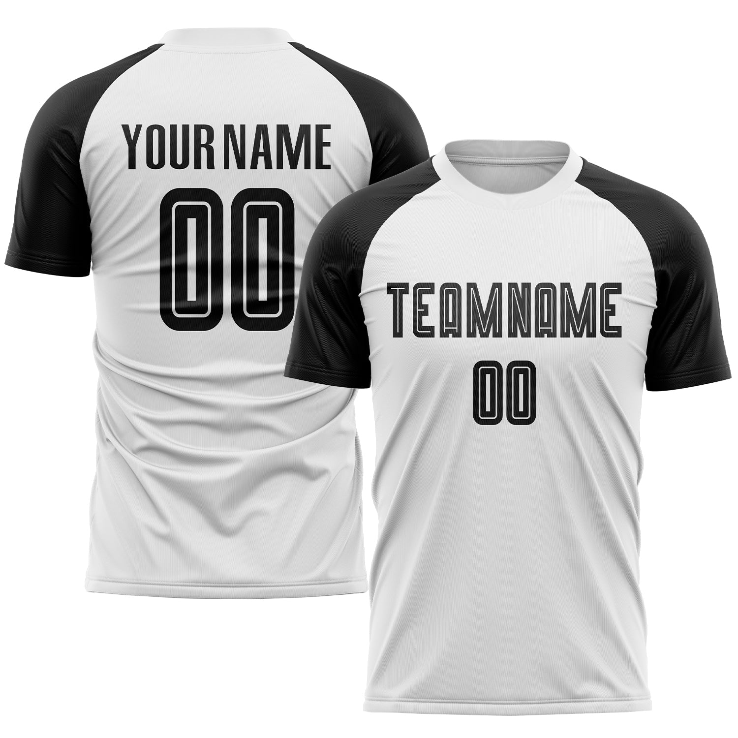 Custom White Black Sublimation Soccer Uniform Jersey - Main View