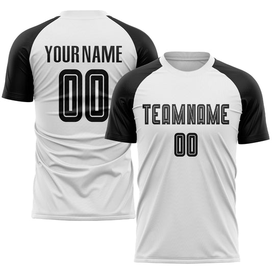 Custom White Black Sublimation Soccer Uniform Jersey - Main View