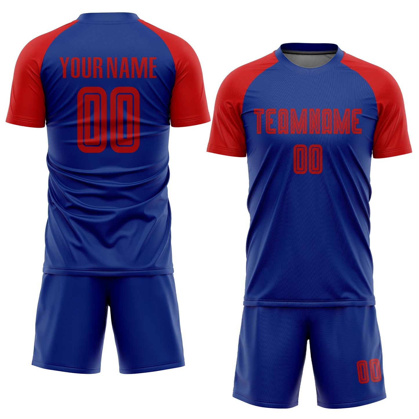 Custom Royal Red Sublimation Soccer Uniform Jersey view 2