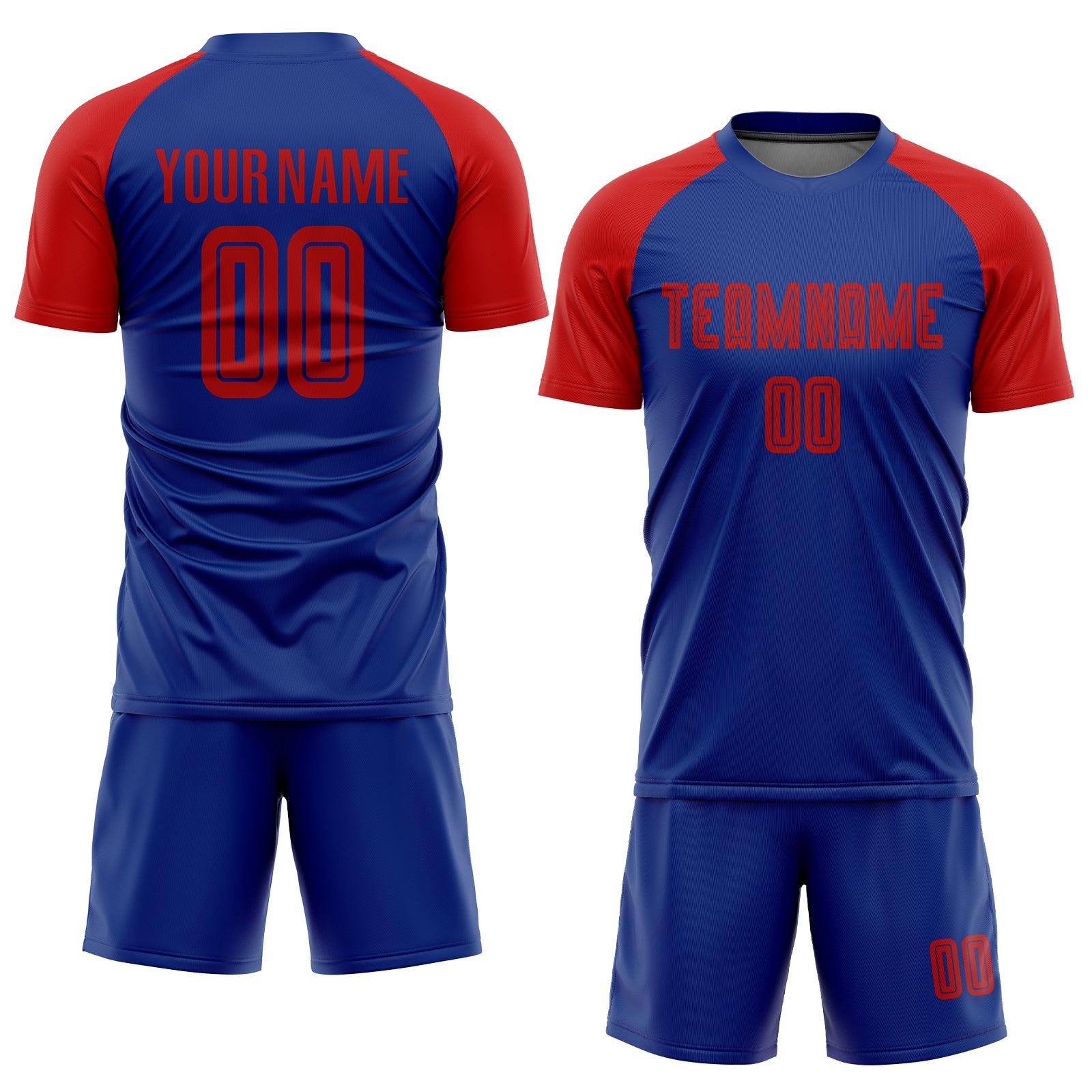 Custom Royal Red Sublimation Soccer Uniform Jersey view 2