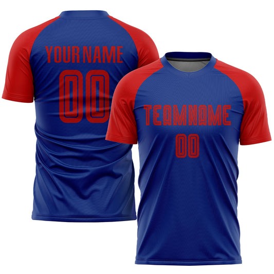 Custom Royal Red Sublimation Soccer Uniform Jersey - Main View