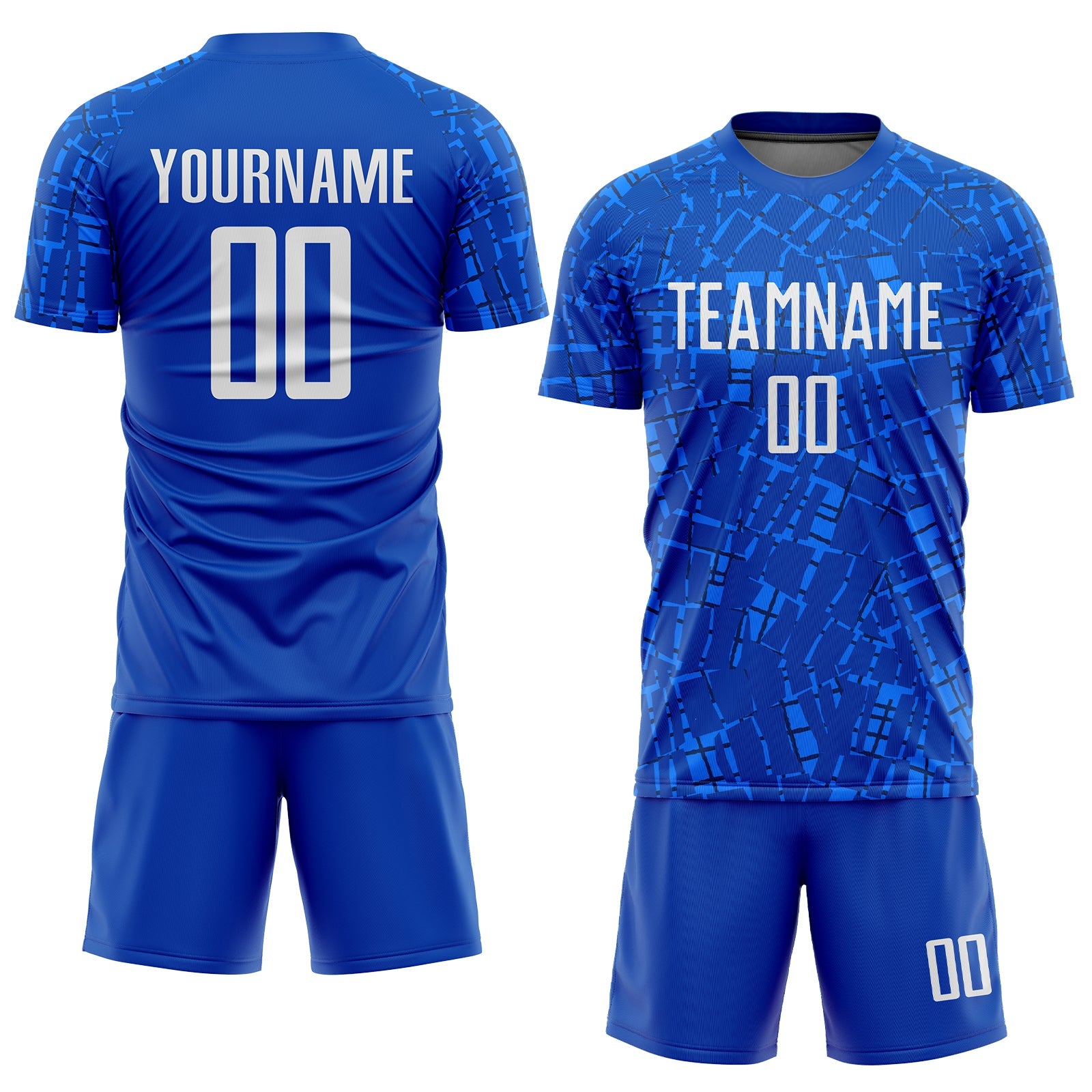Custom Royal White Sublimation Soccer Uniform Jersey view 2