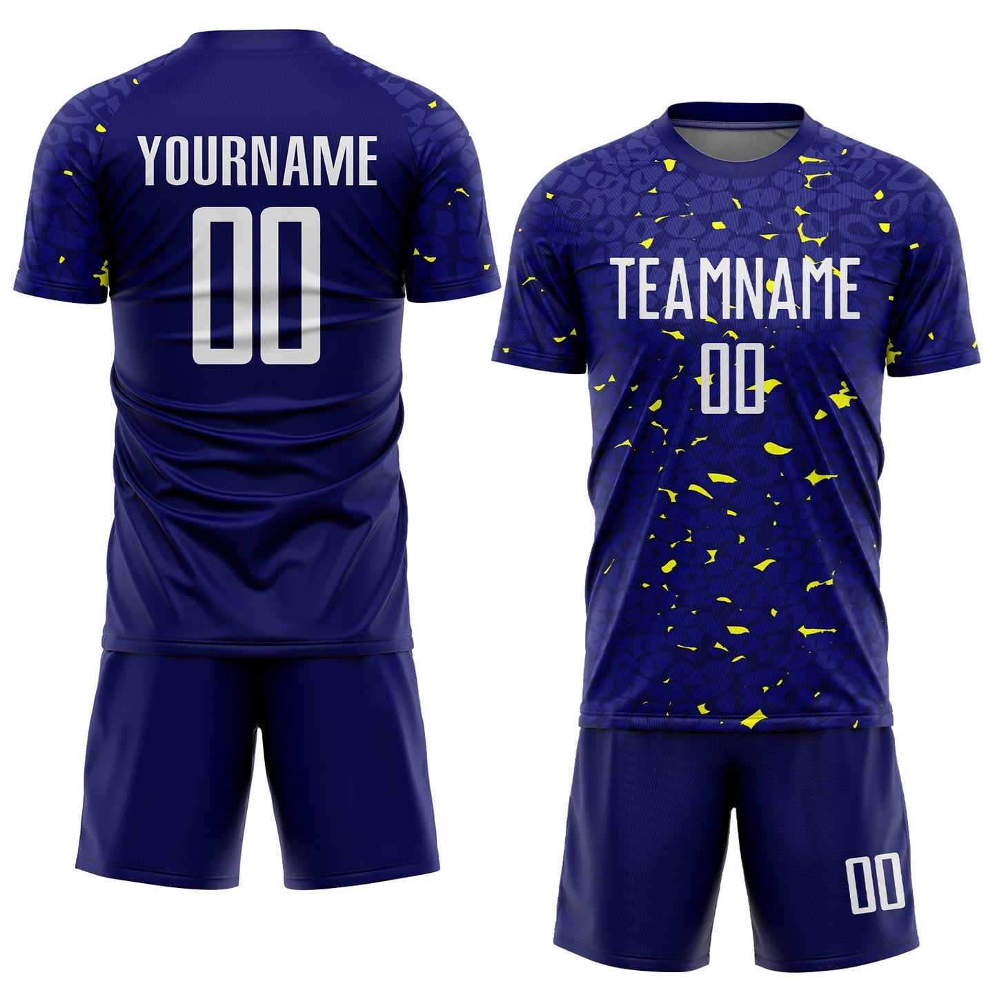 Custom Navy White-Gold Sublimation Soccer Uniform Jersey view 2