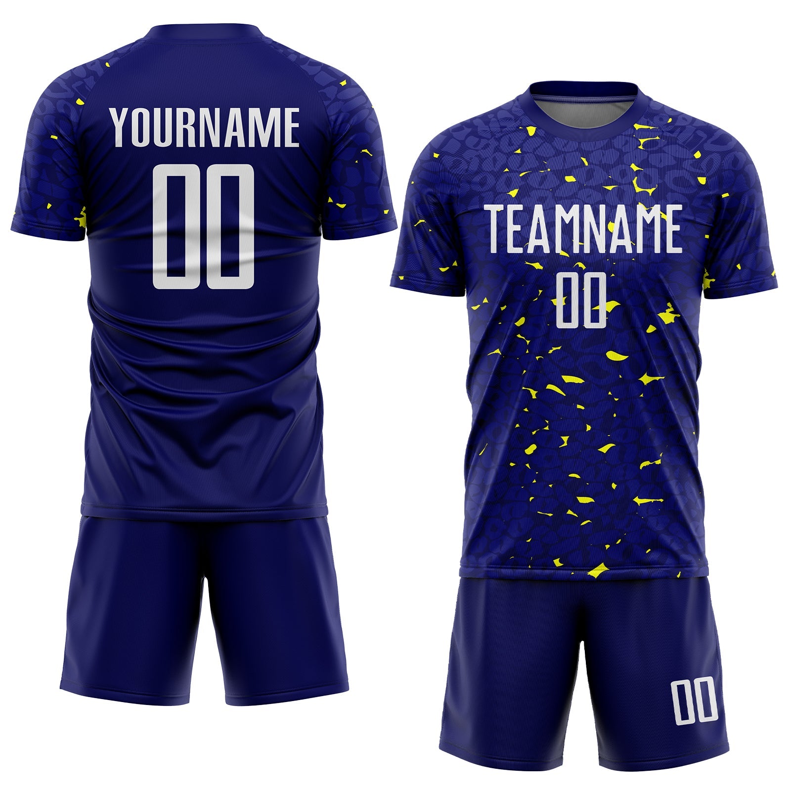Custom Navy White-Gold Sublimation Soccer Uniform Jersey view 2