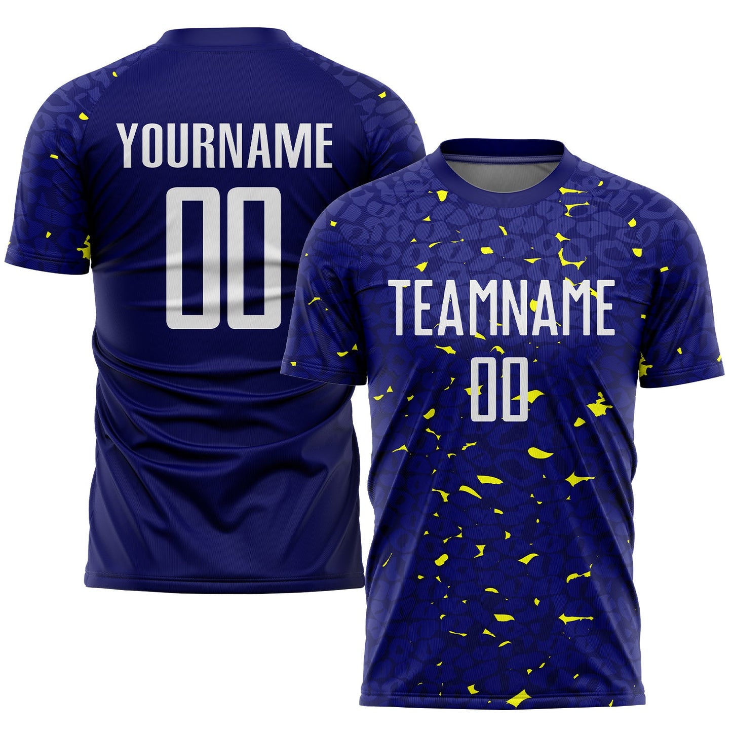 Custom Navy White-Gold Sublimation Soccer Uniform Jersey - Main View