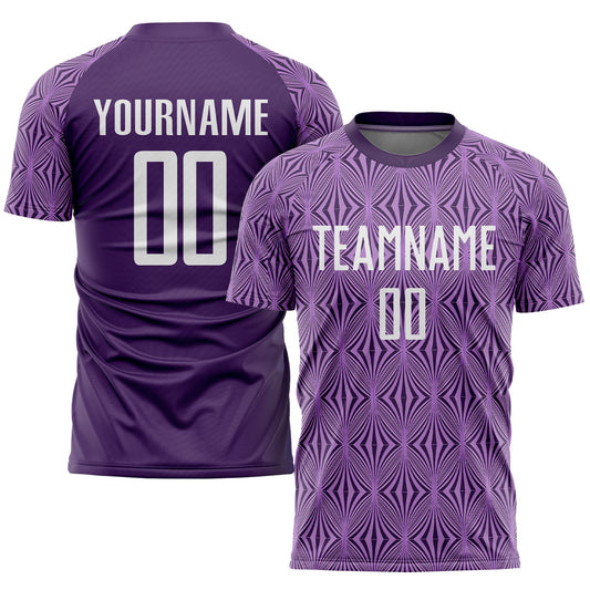 Custom Purple White Sublimation Soccer Uniform Jersey - Main View