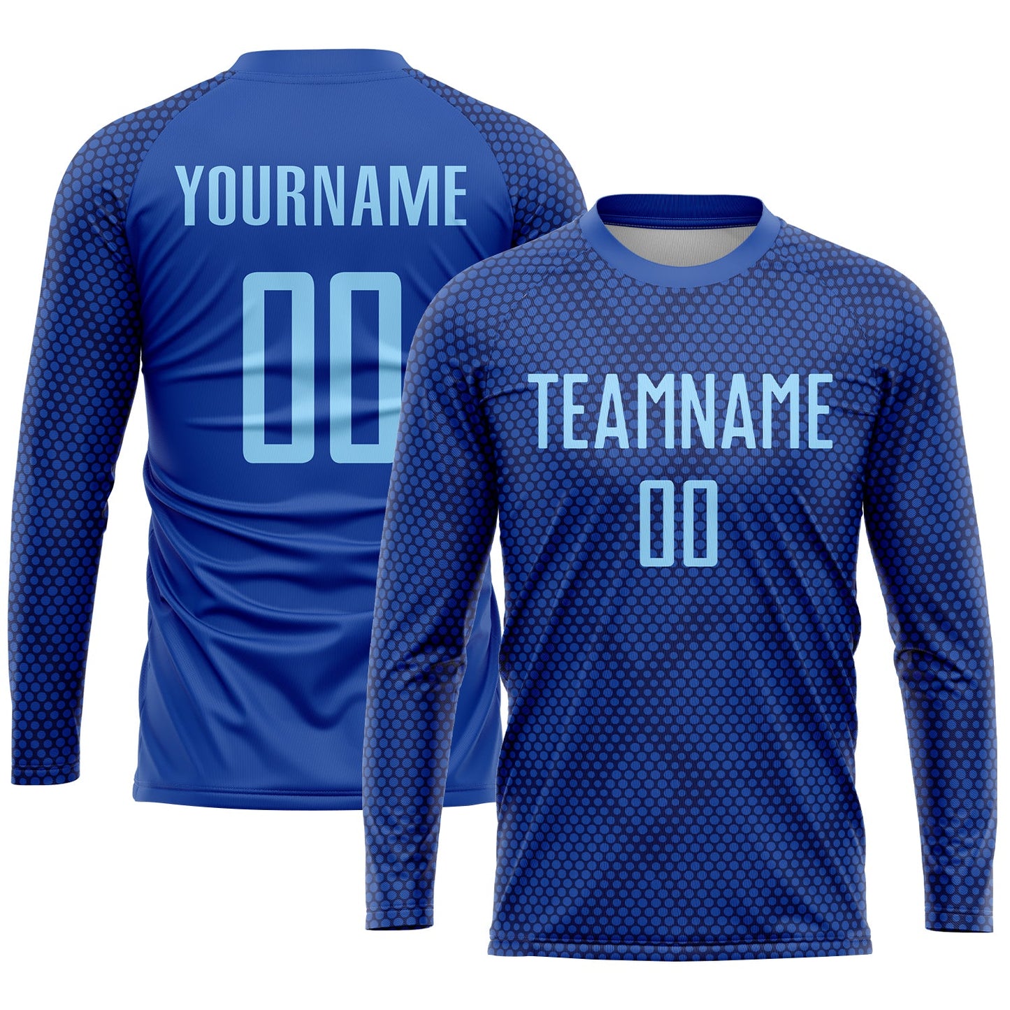 Custom Royal Light Blue Sublimation Soccer Uniform Jersey view 3