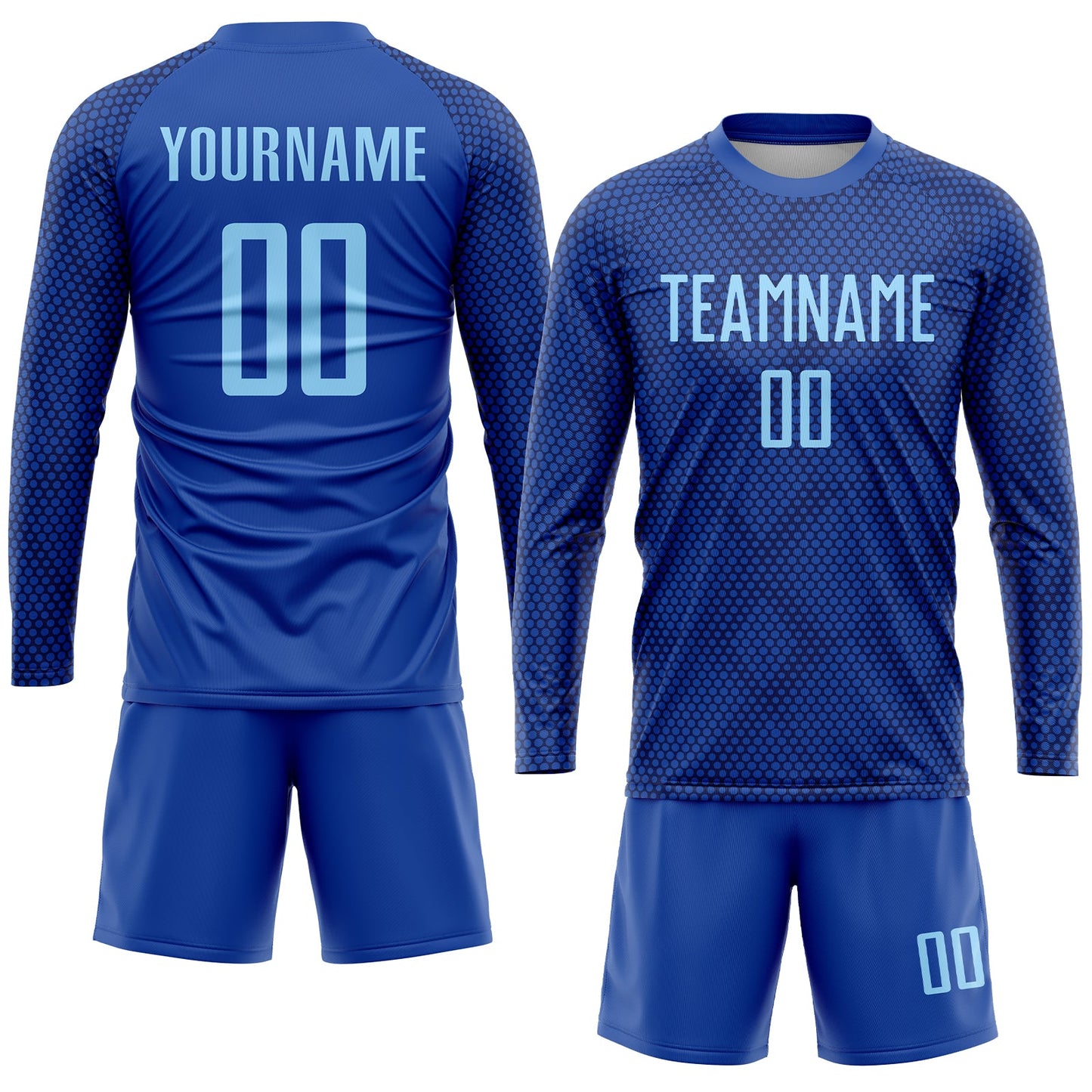 Custom Royal Light Blue Sublimation Soccer Uniform Jersey view 4