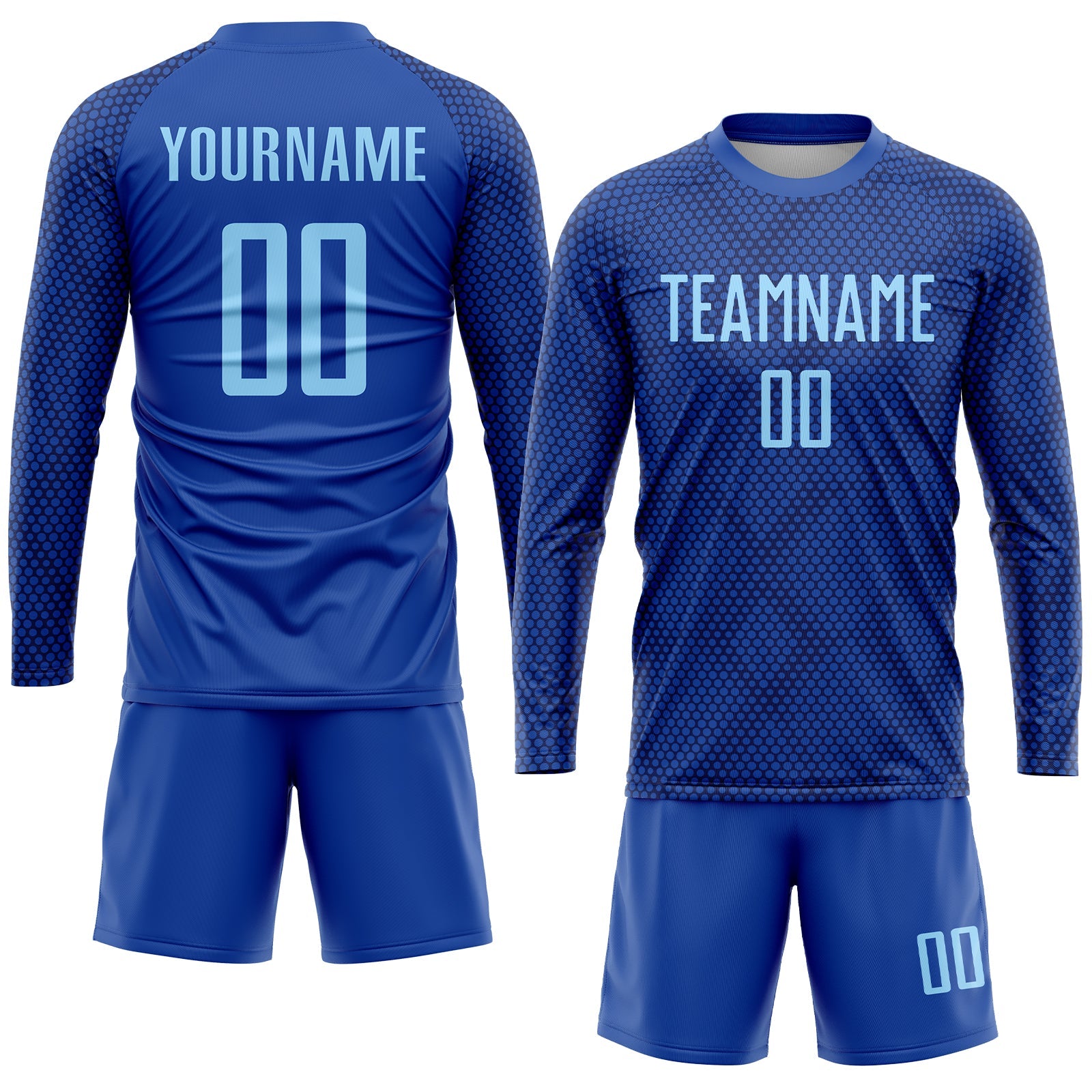 Custom Royal Light Blue Sublimation Soccer Uniform Jersey view 4