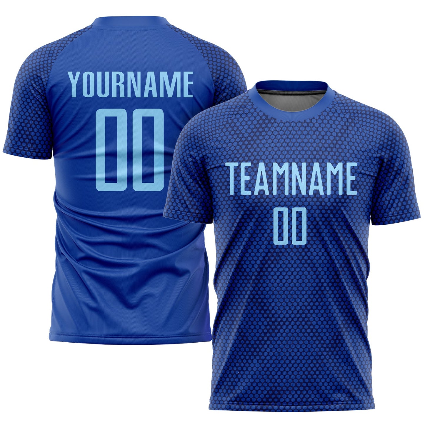 Custom Royal Light Blue Sublimation Soccer Uniform Jersey - Main View