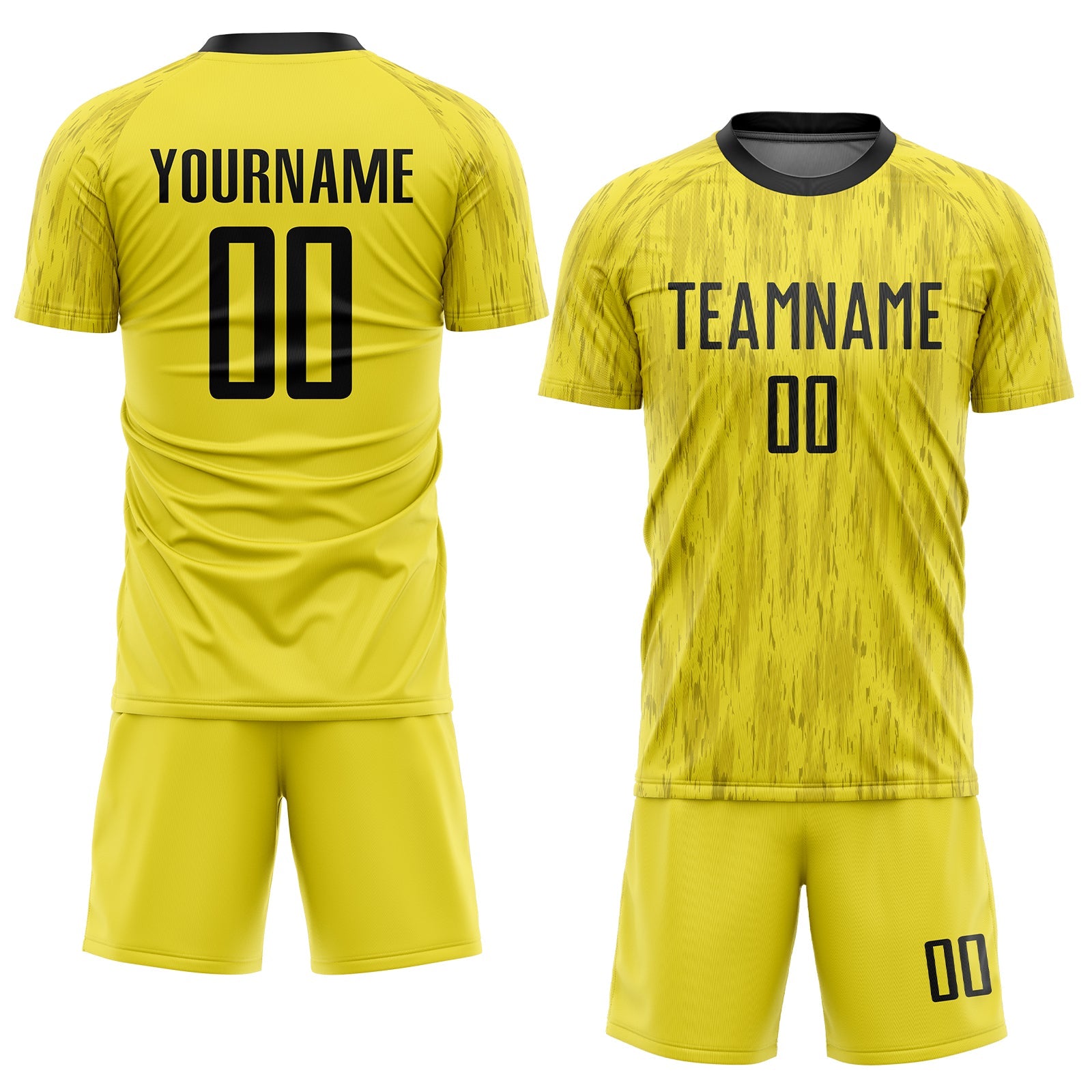 Custom Gold Black Sublimation Soccer Uniform Jersey view 2