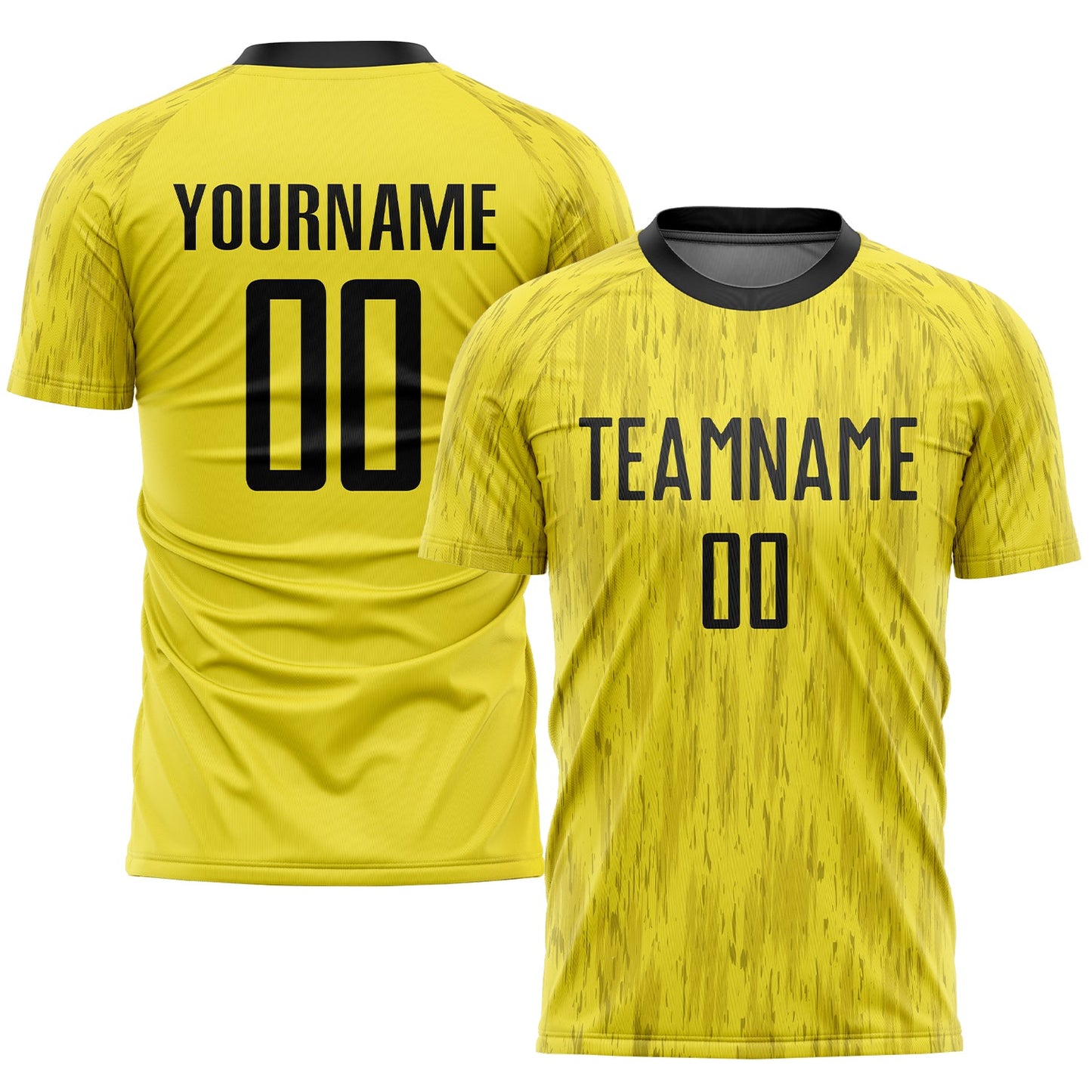 Custom Gold Black Sublimation Soccer Uniform Jersey - Main View