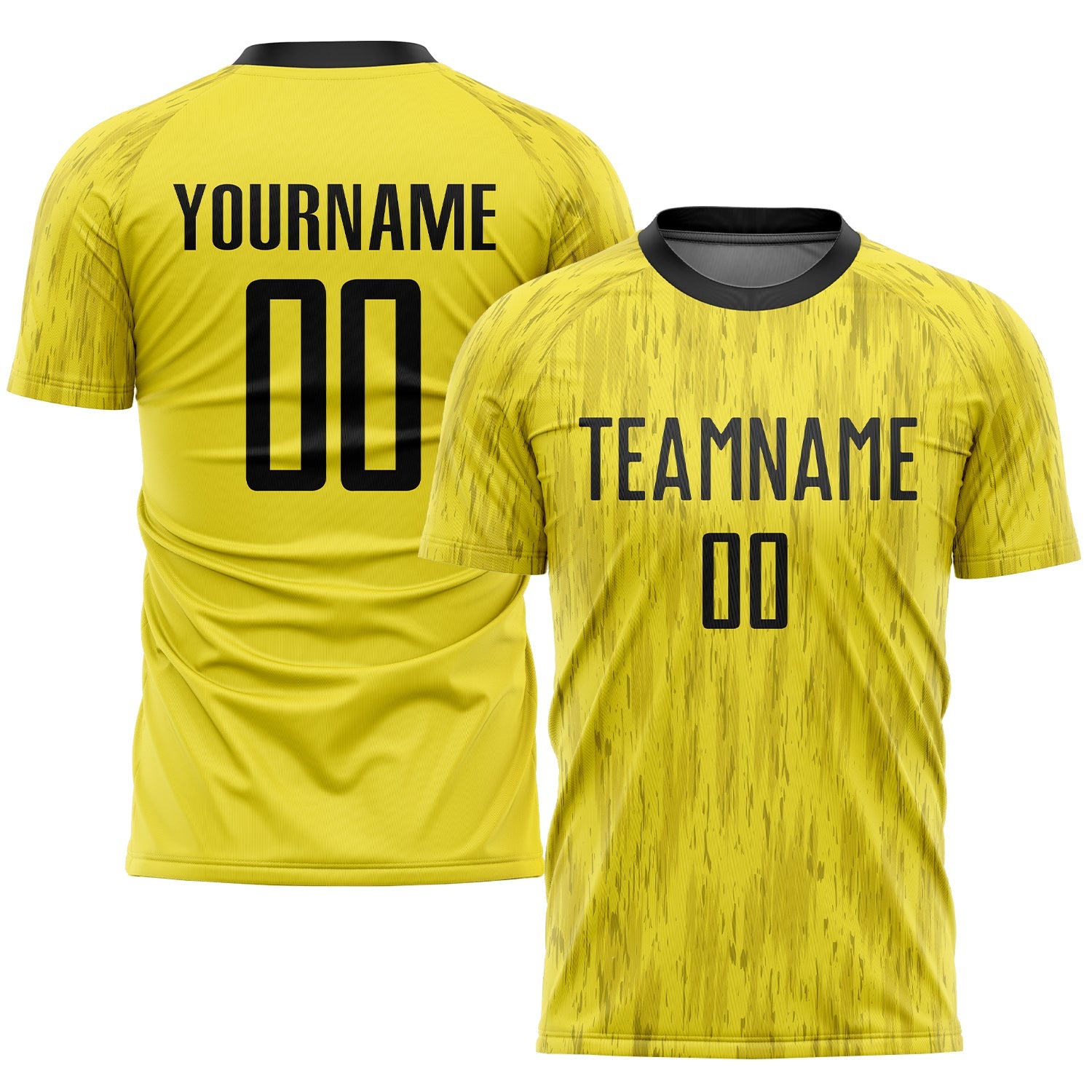 Custom Gold Black Sublimation Soccer Uniform Jersey - Main View