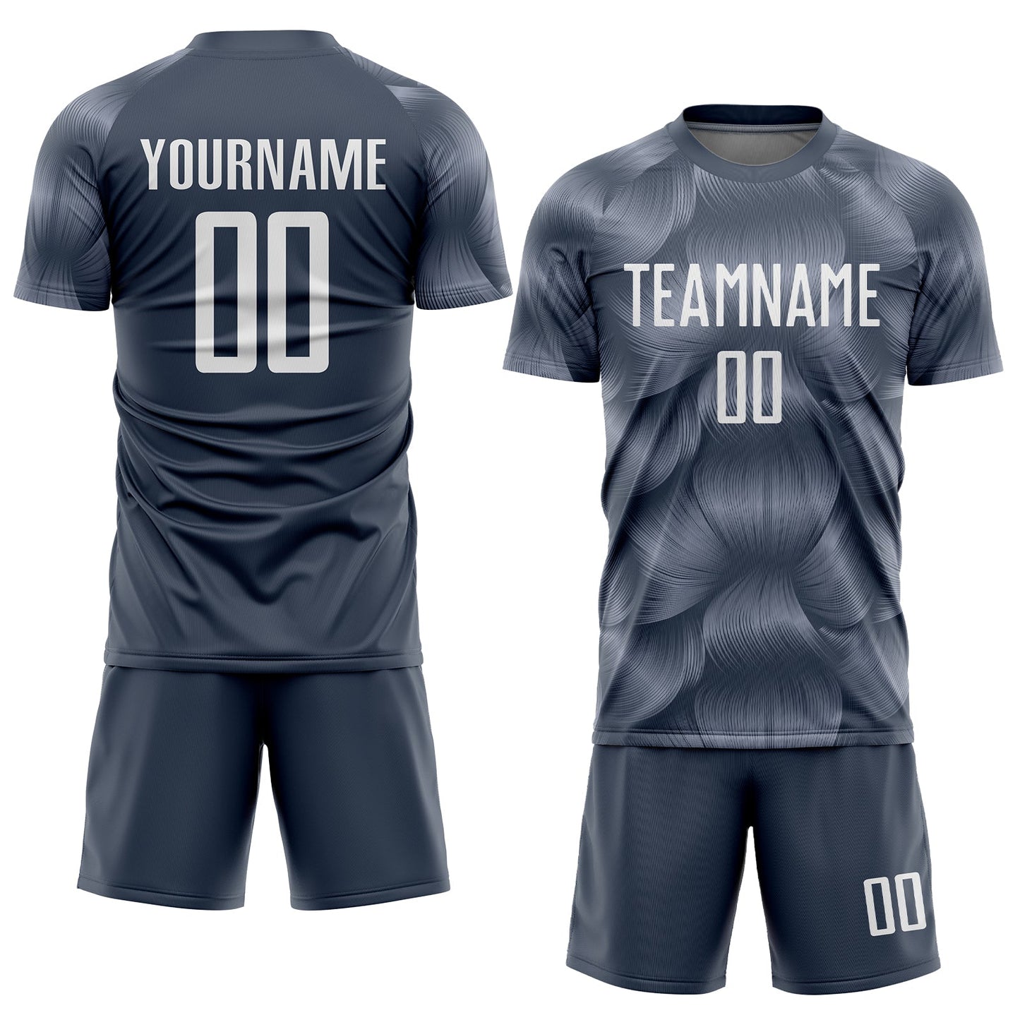 Custom Steel Gray White Sublimation Soccer Uniform Jersey view 2