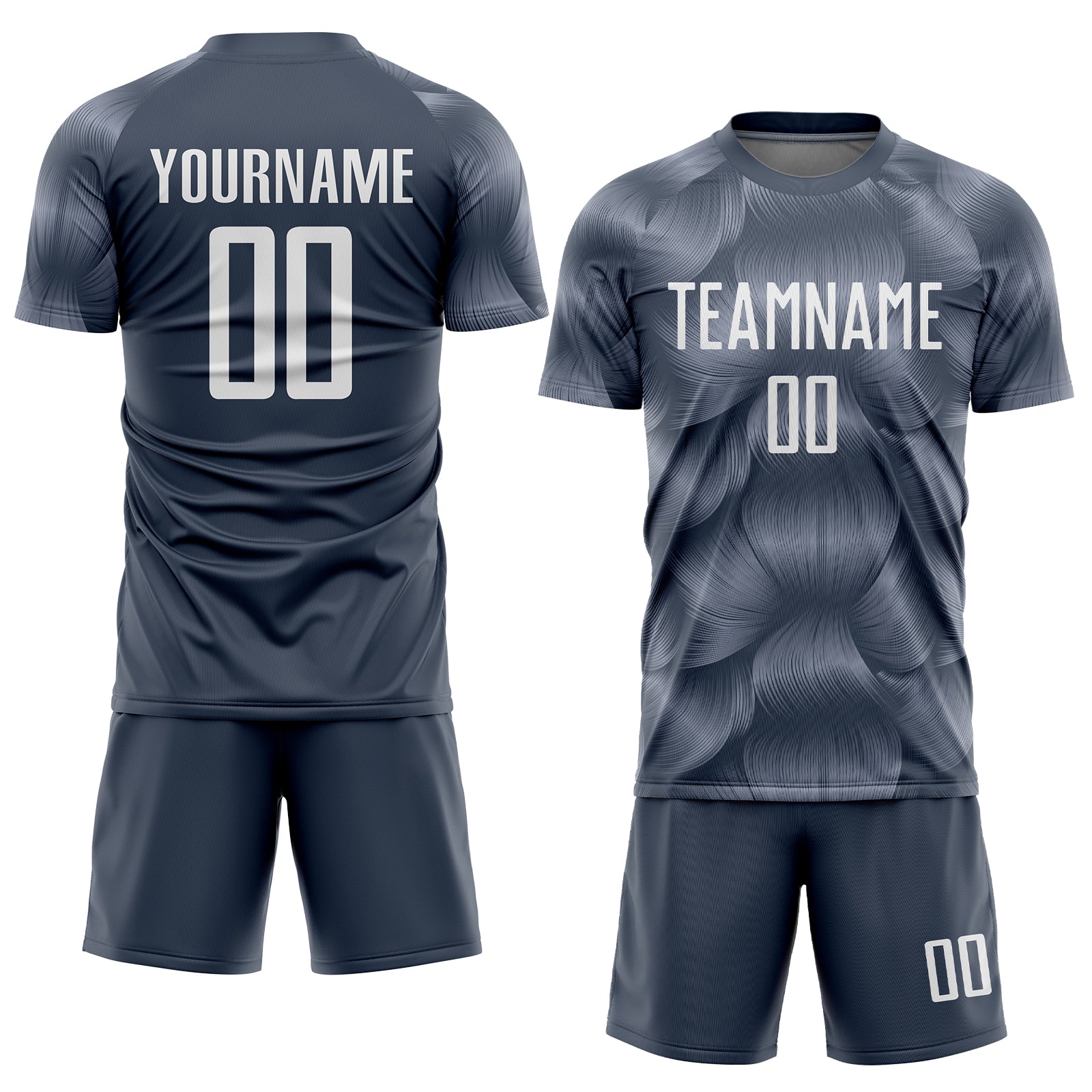 Custom Steel Gray White Sublimation Soccer Uniform Jersey view 2