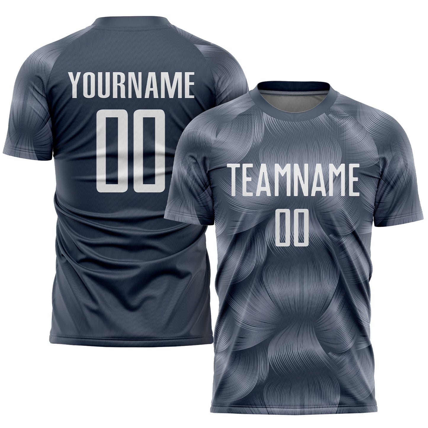 Custom Steel Gray White Sublimation Soccer Uniform Jersey - Main View