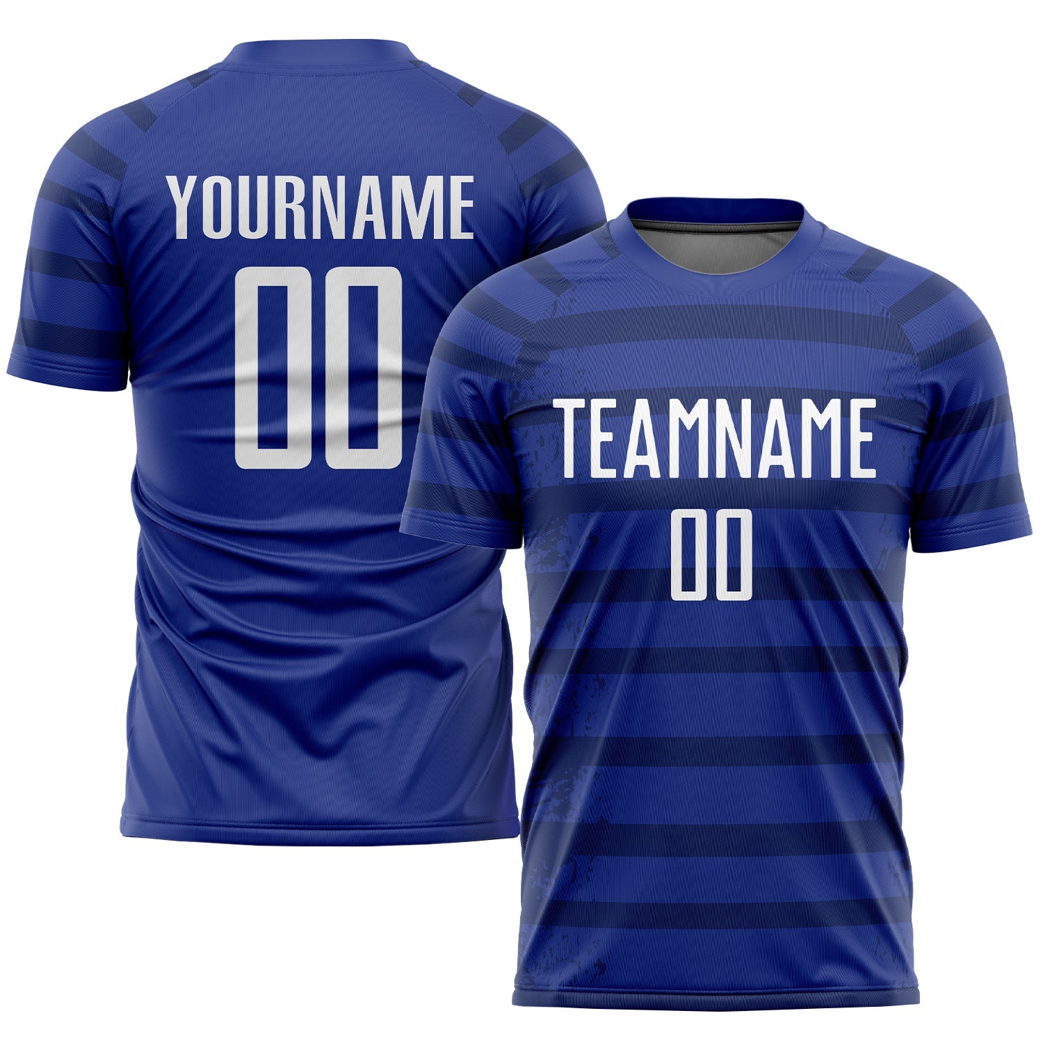 Custom Royal White-Navy Sublimation Soccer Uniform Jersey - Main View