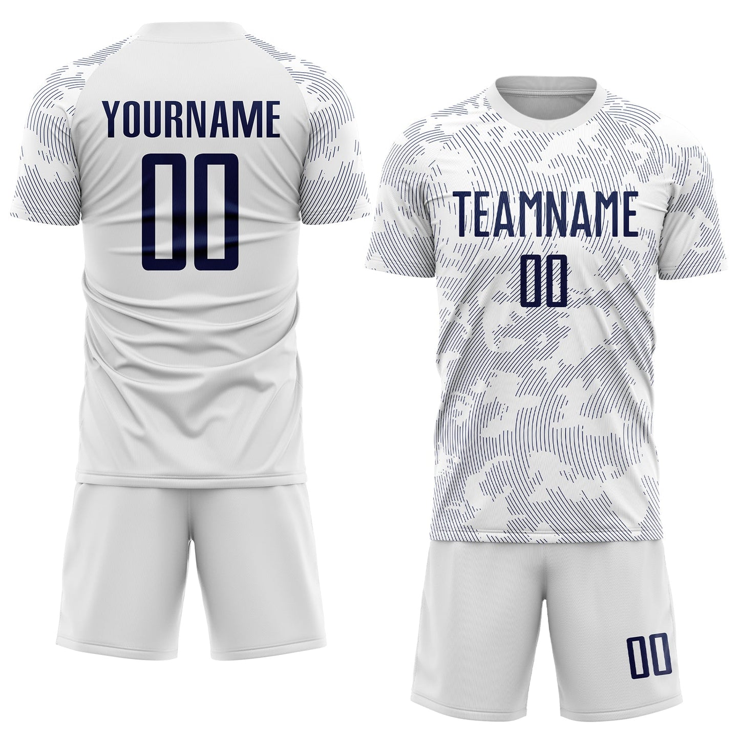 Custom White Navy Sublimation Soccer Uniform Jersey view 2