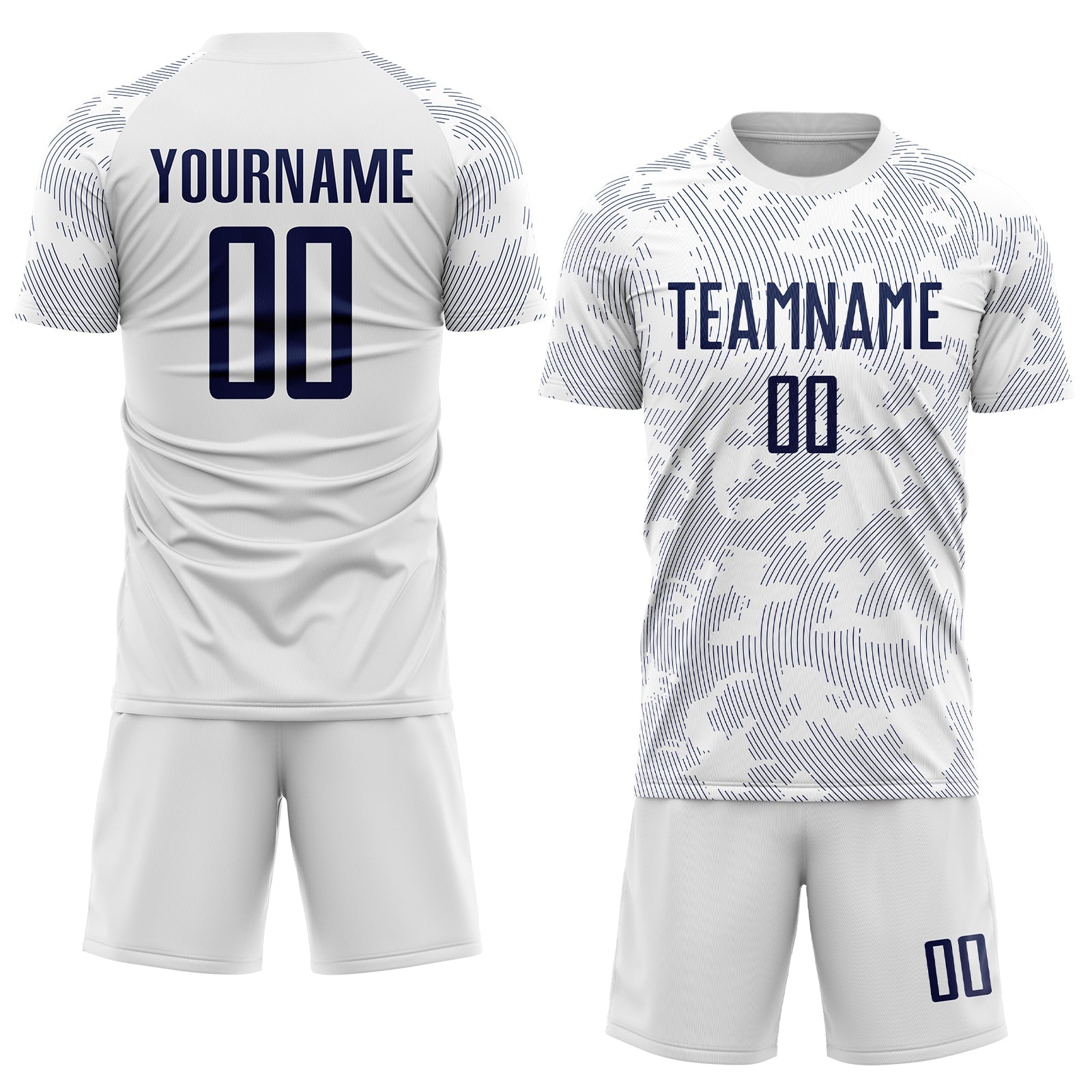 Custom White Navy Sublimation Soccer Uniform Jersey view 2