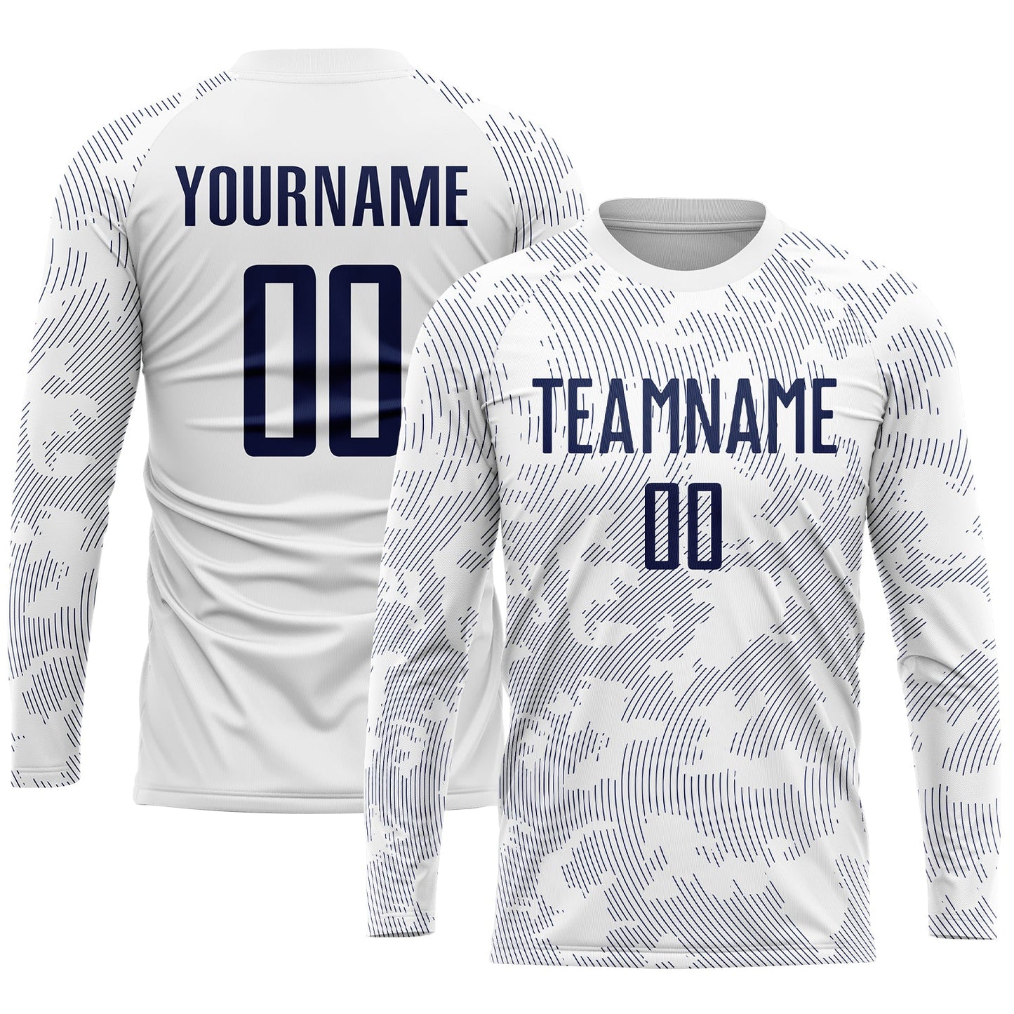 Custom White Navy Sublimation Soccer Uniform Jersey view 3