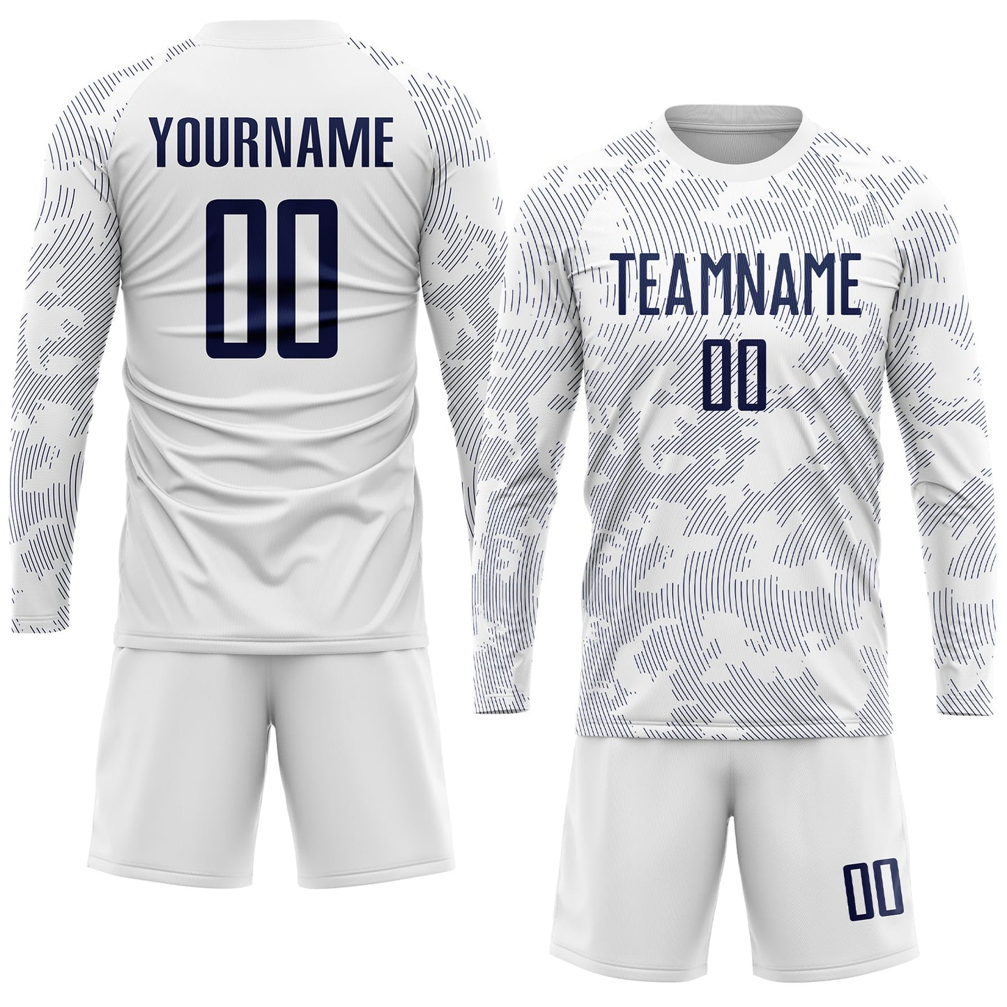Custom White Navy Sublimation Soccer Uniform Jersey view 4