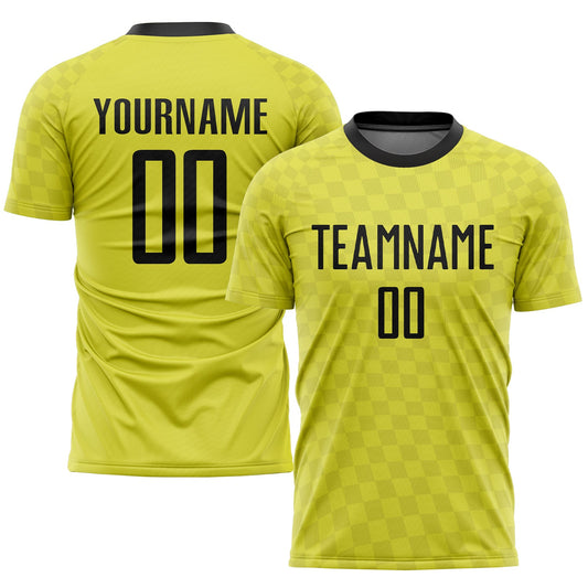 Custom Gold Black Sublimation Soccer Uniform Jersey - Main View