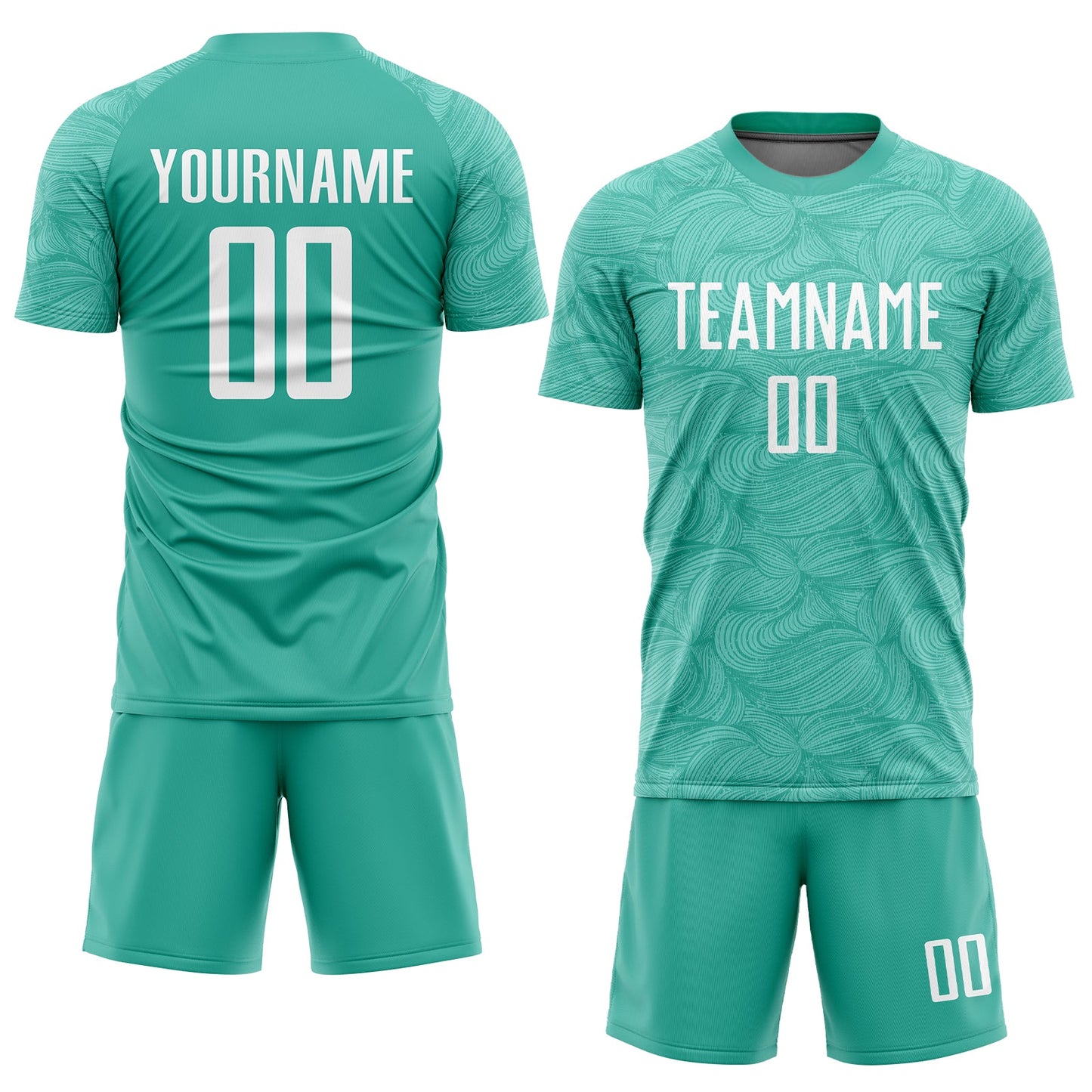 Custom Aqua White Sublimation Soccer Uniform Jersey view 2